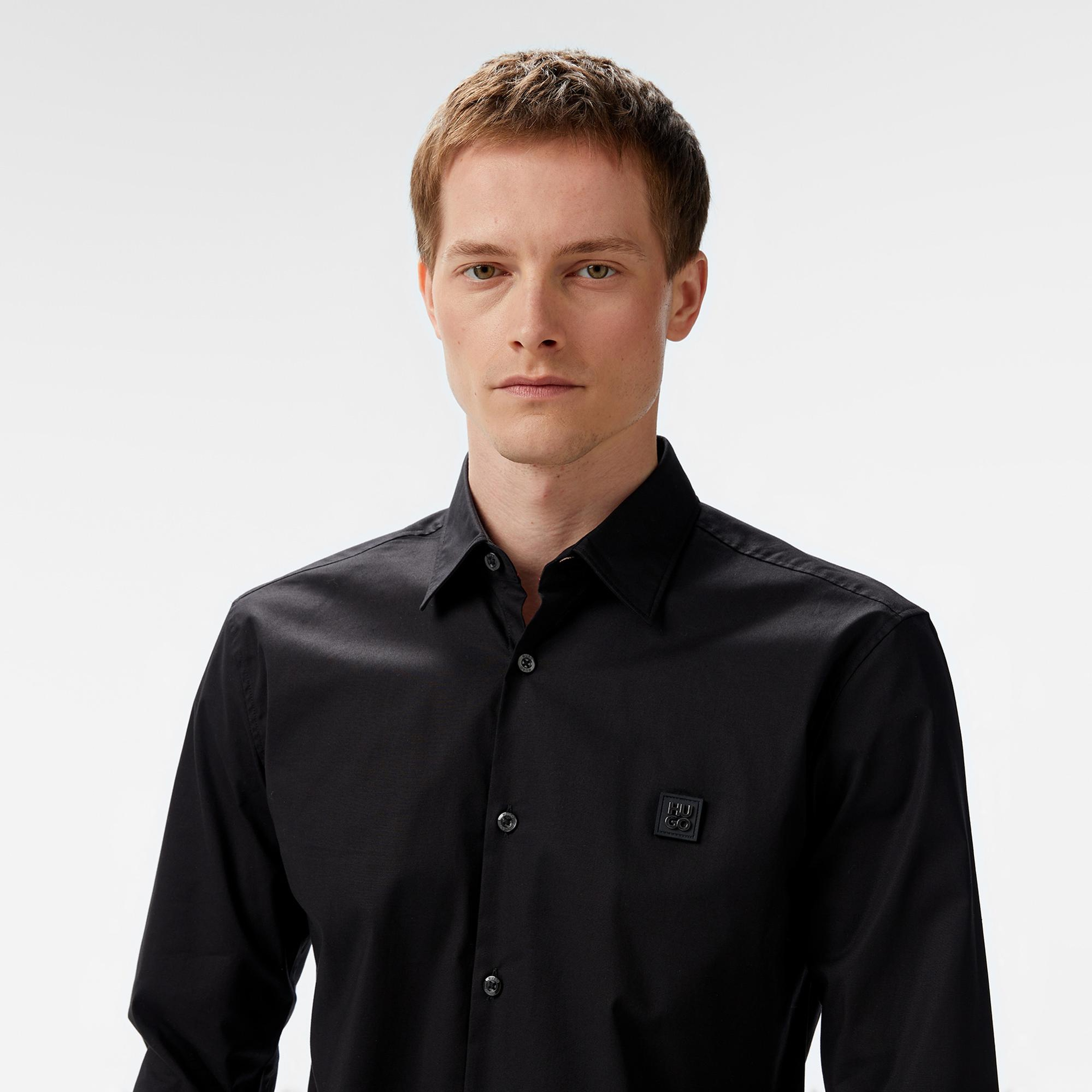 Hugo Ermo Erkek Siyah Gömlek