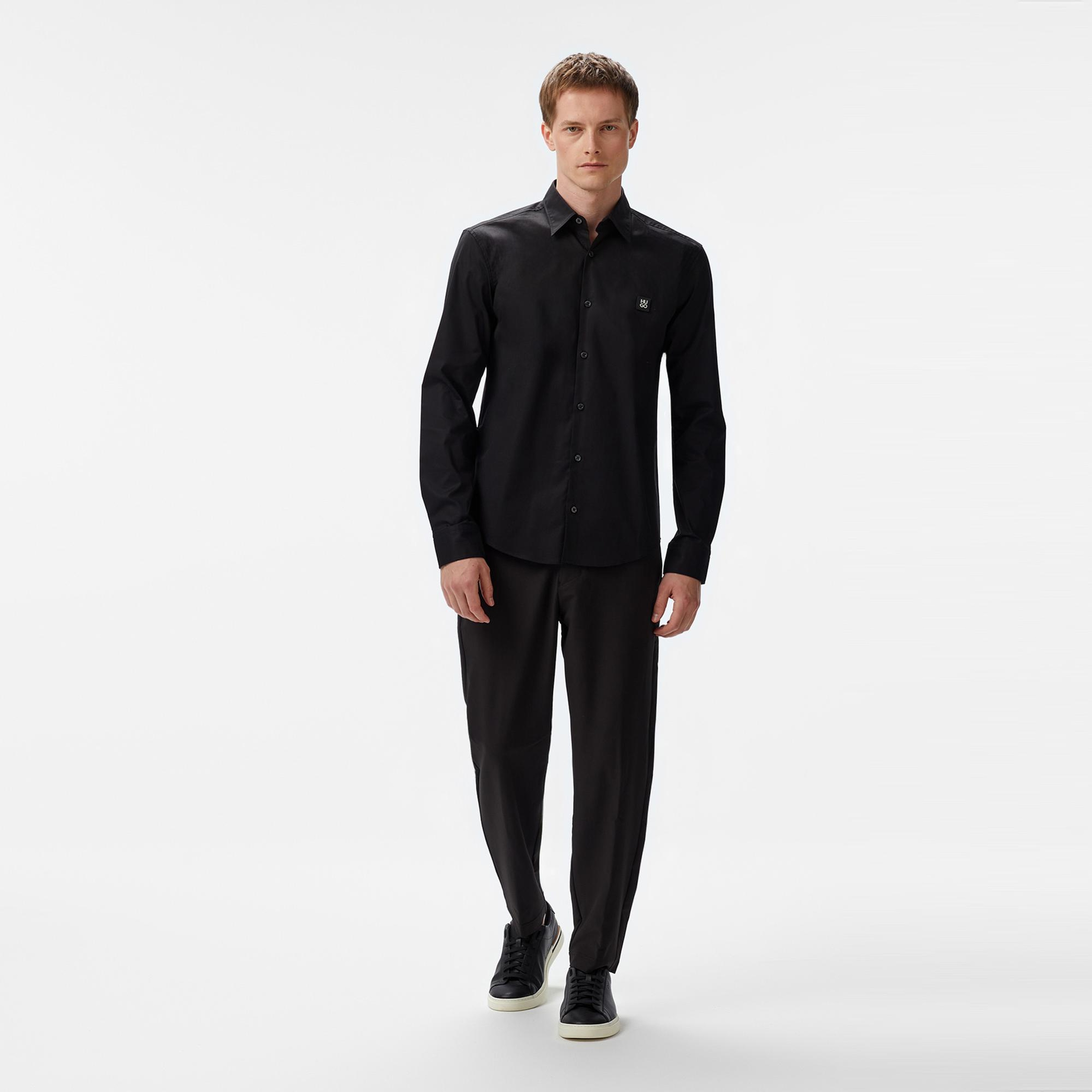 Hugo Ermo Erkek Siyah Gömlek