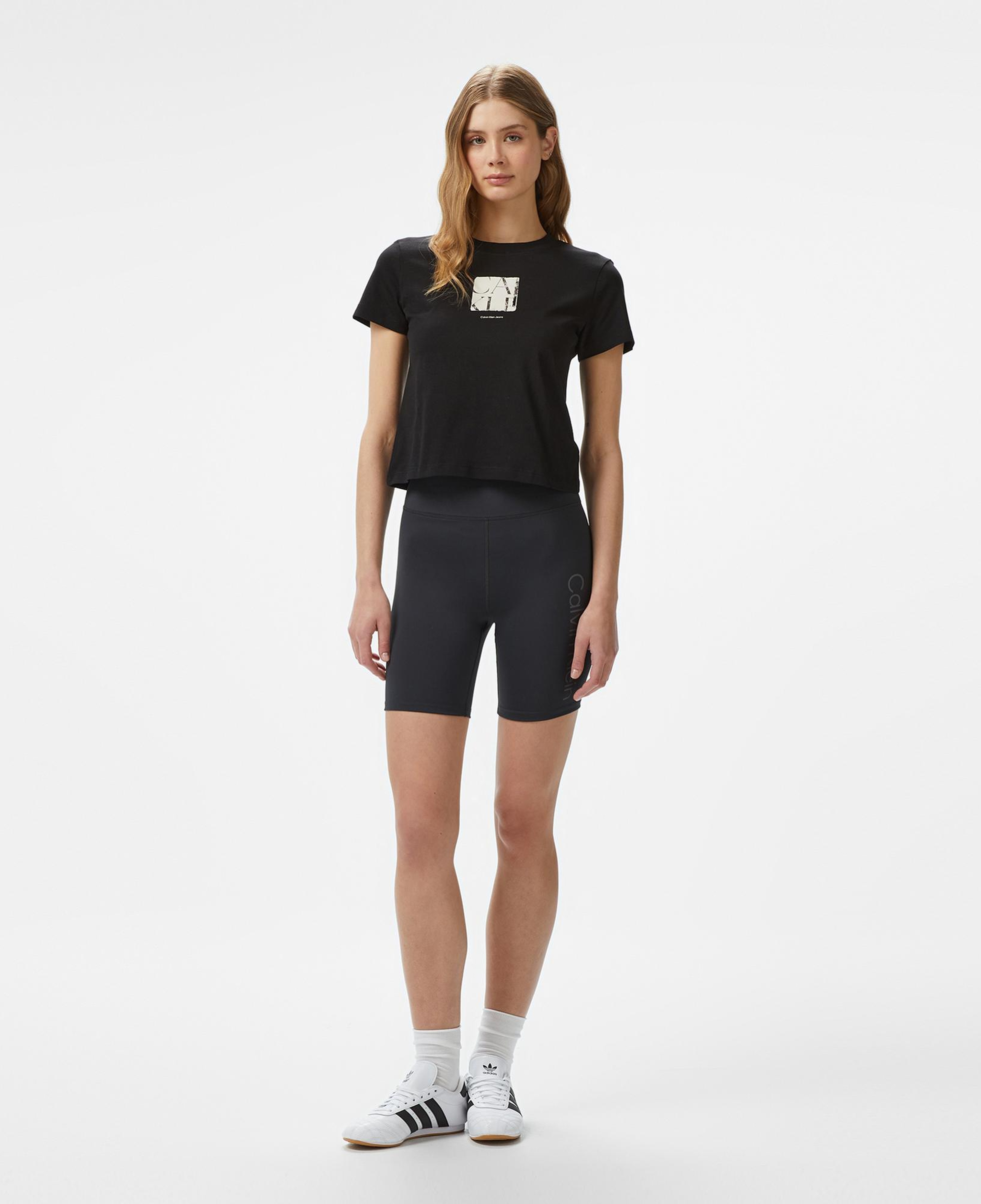 Calvin Klein Front Photo Graphic Baby Kadın Siyah T-Shirt