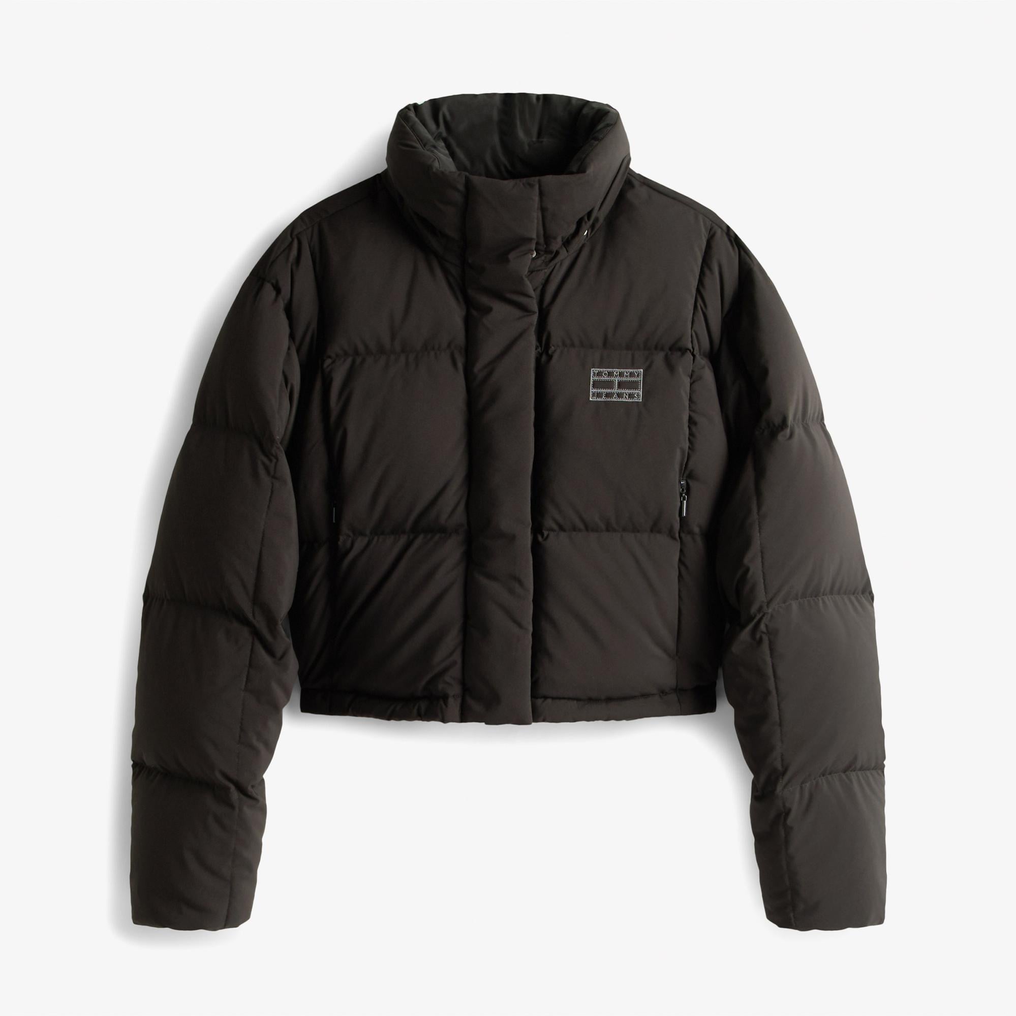 Tommy Jeans Alaska Crop Kadın Puffer Siyah Mont