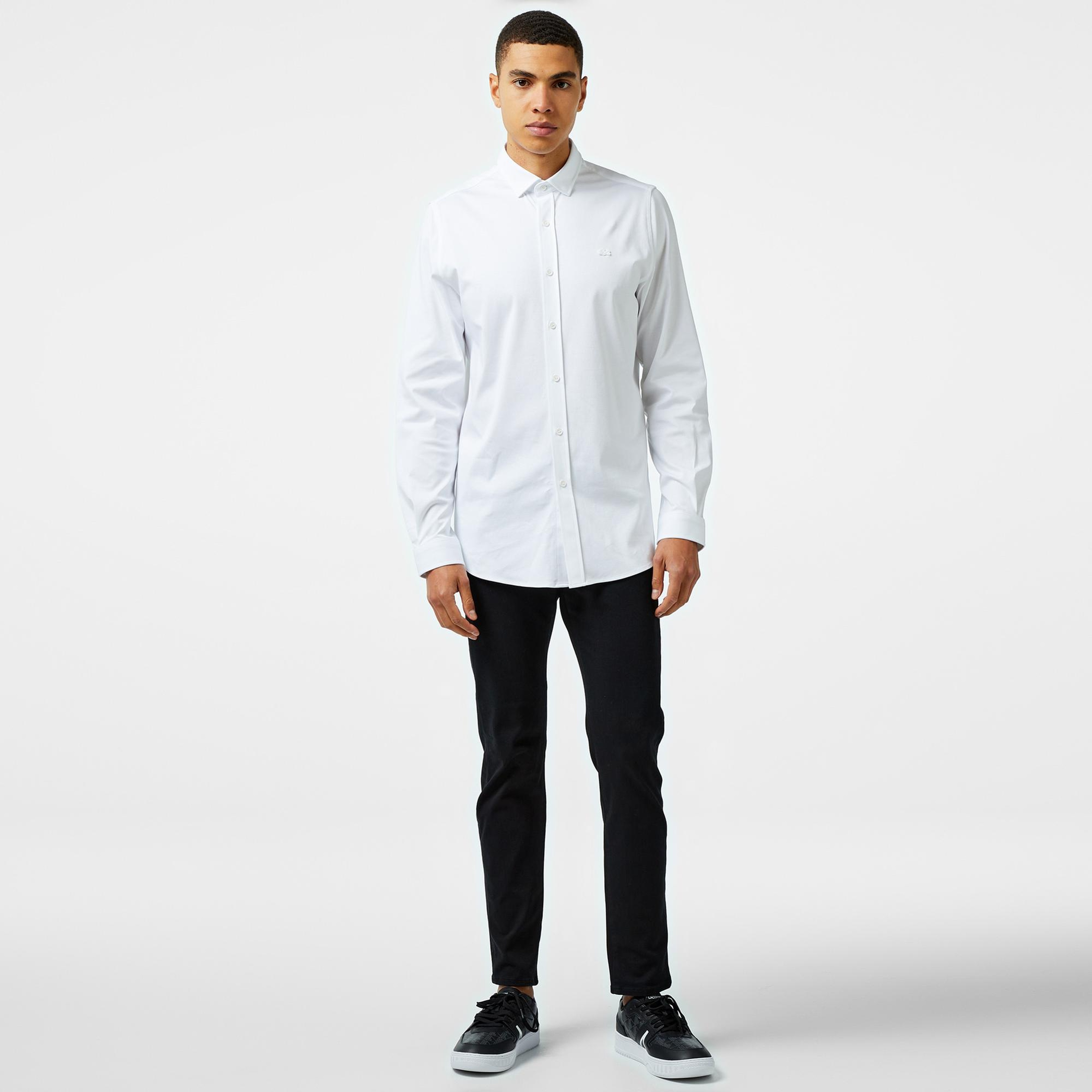 Lacoste Erkek Slim Fit Beyaz Gömlek