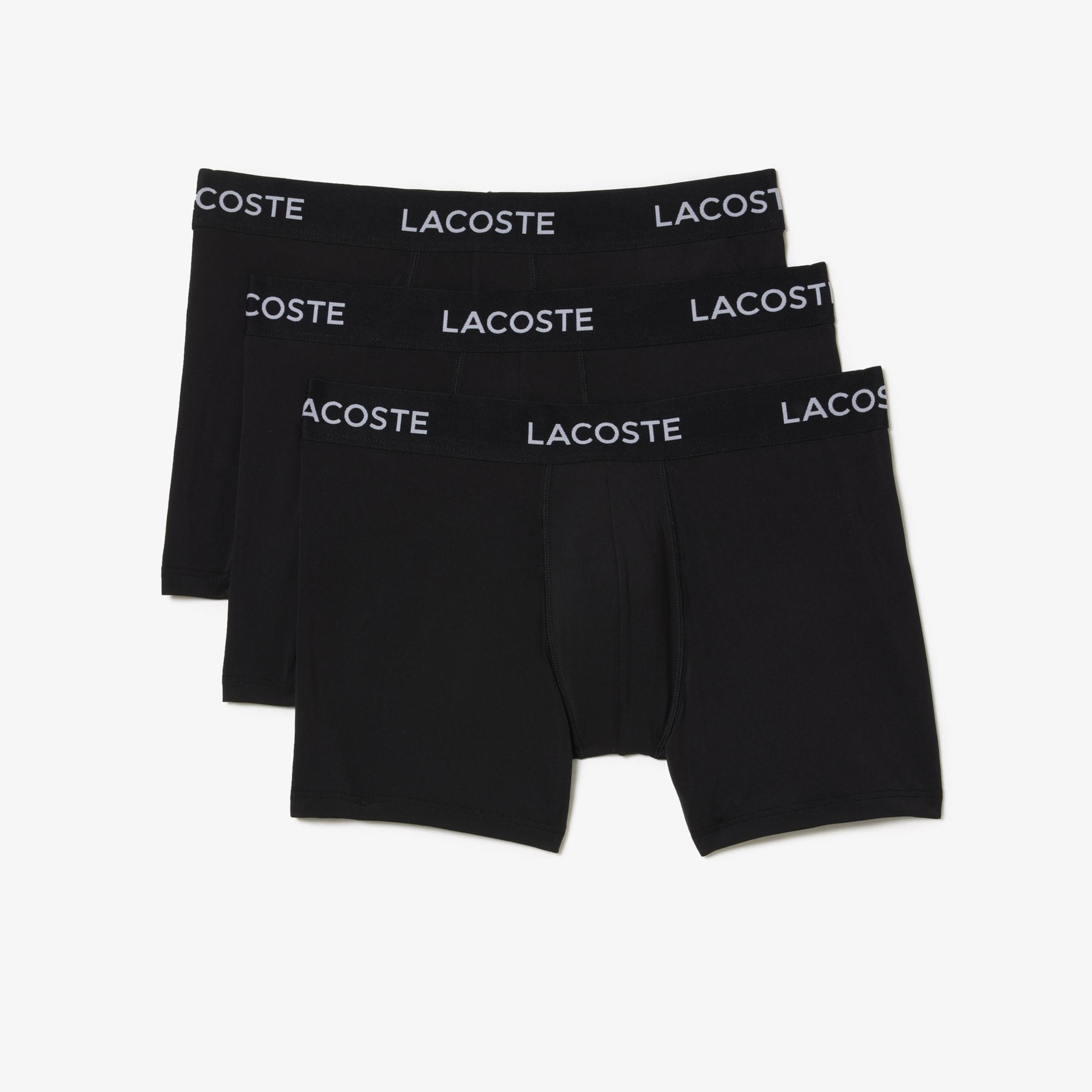 Lacoste Erkek 3'lü Siyah Boxer