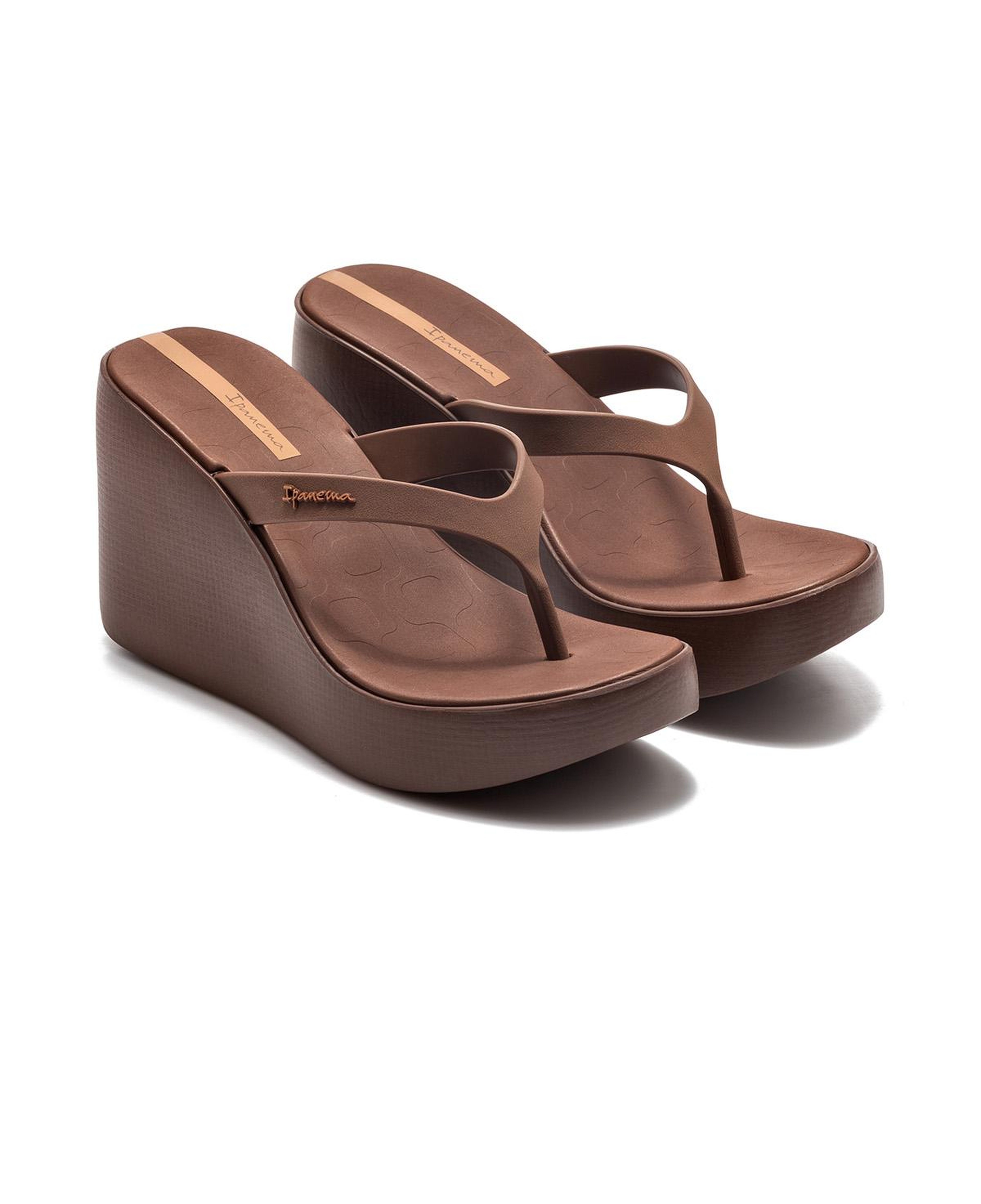 High Fashion Thong Topuklu Kadın Parmak Arası Terlik Kahverengi 35/40