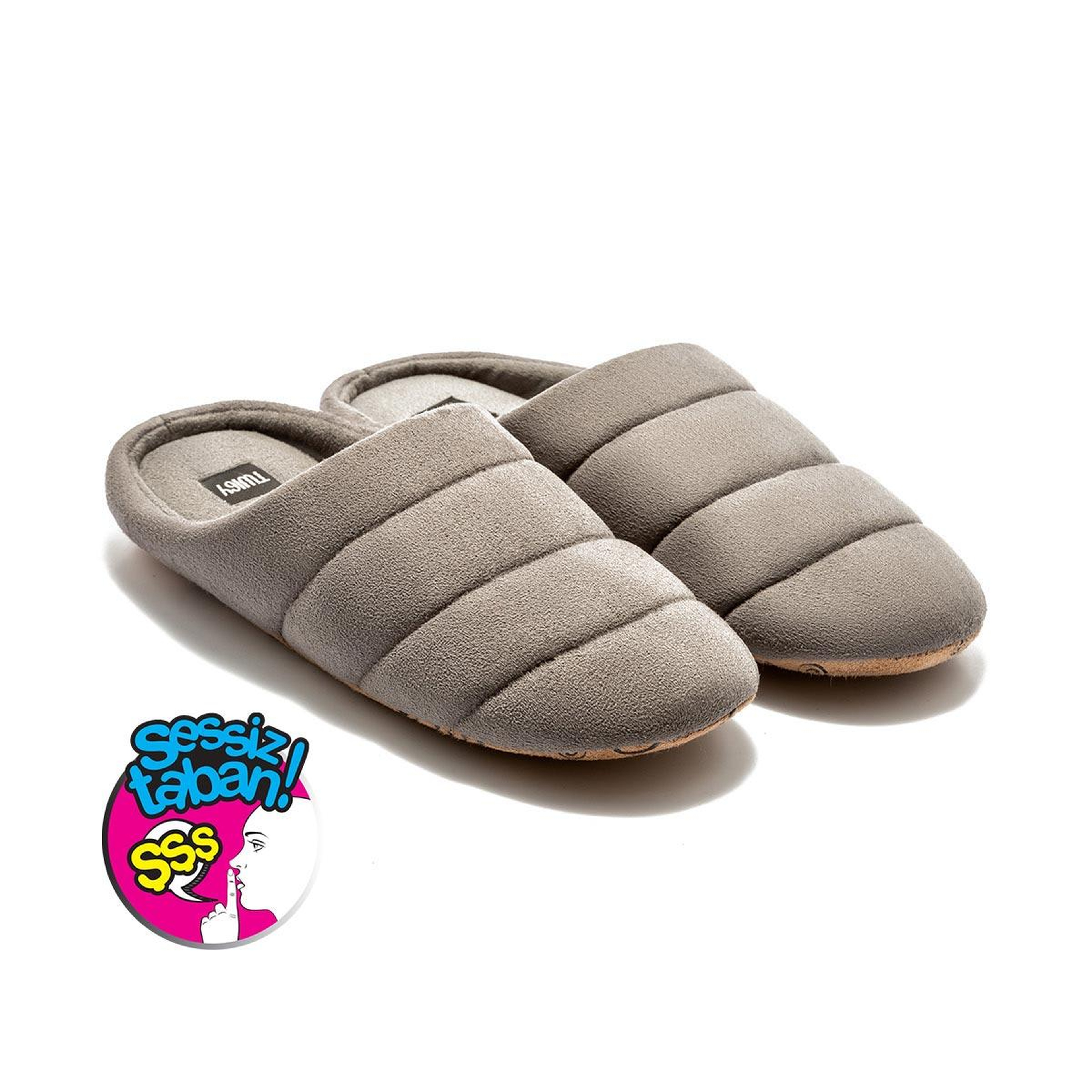 Adamo Erkek Ev Terliği Sessiz Taban Füme 41/46