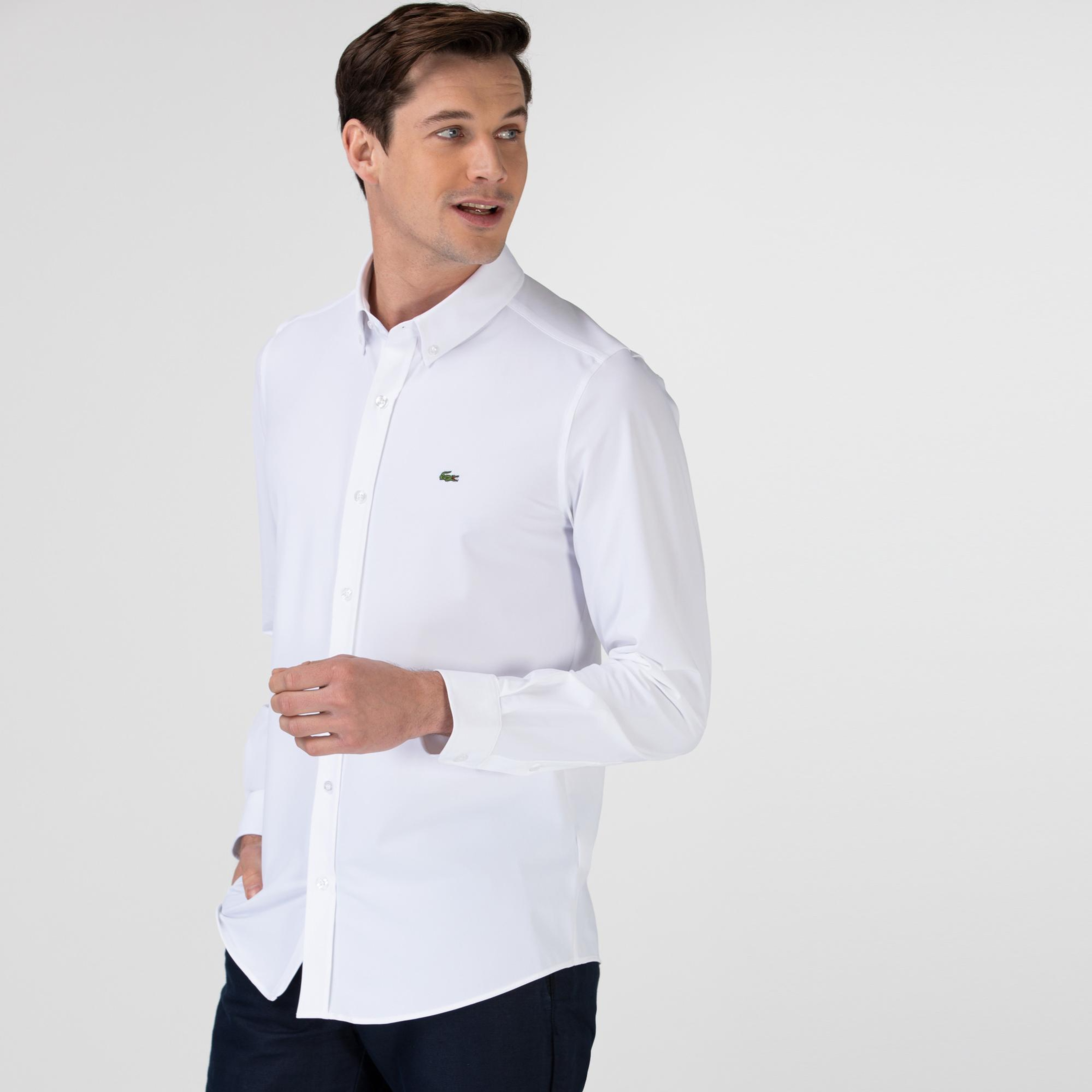 Lacoste Erkek Slim Fit Beyaz Gömlek