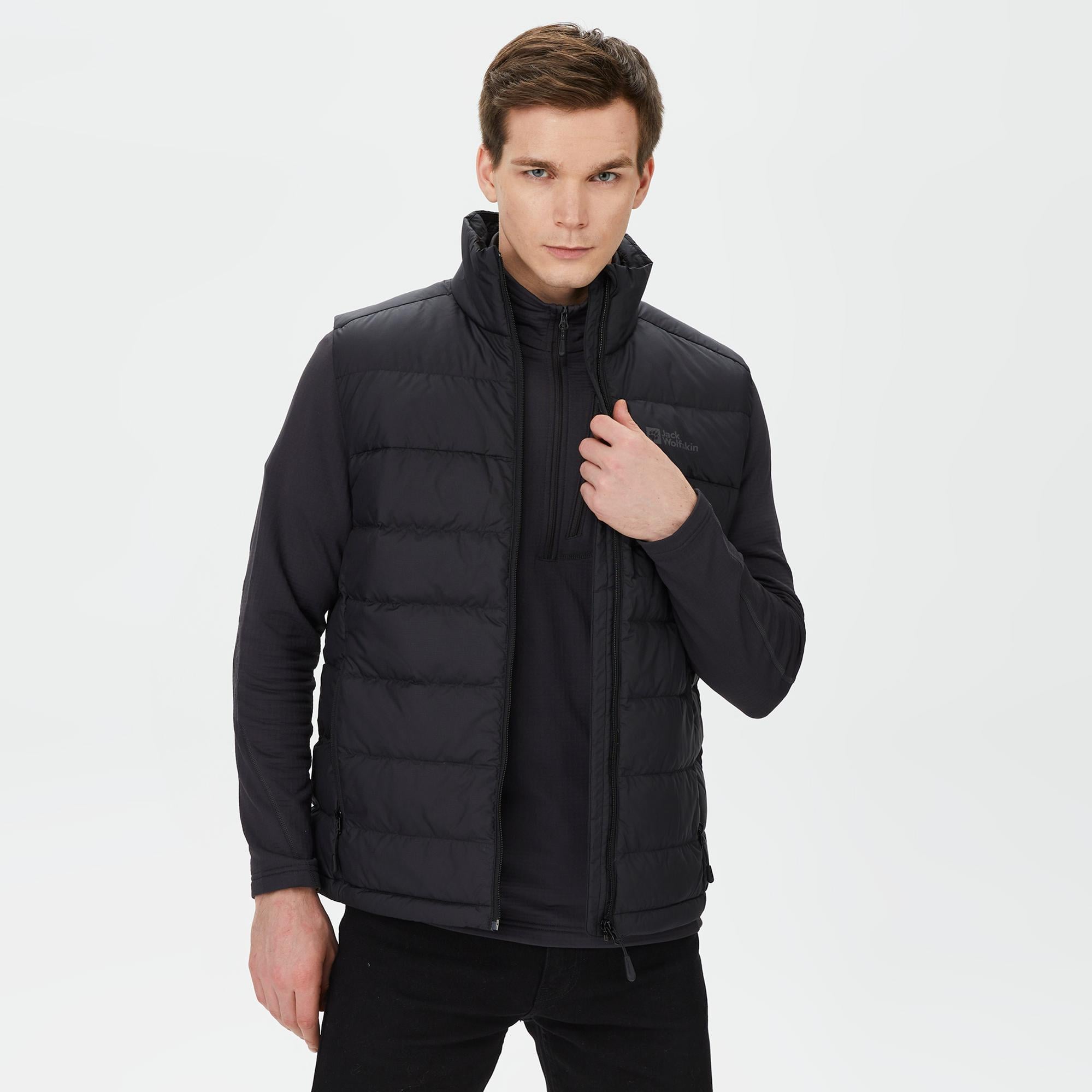 Jack Wolfskin Ather Down Vest Erkek Siyah Yelek