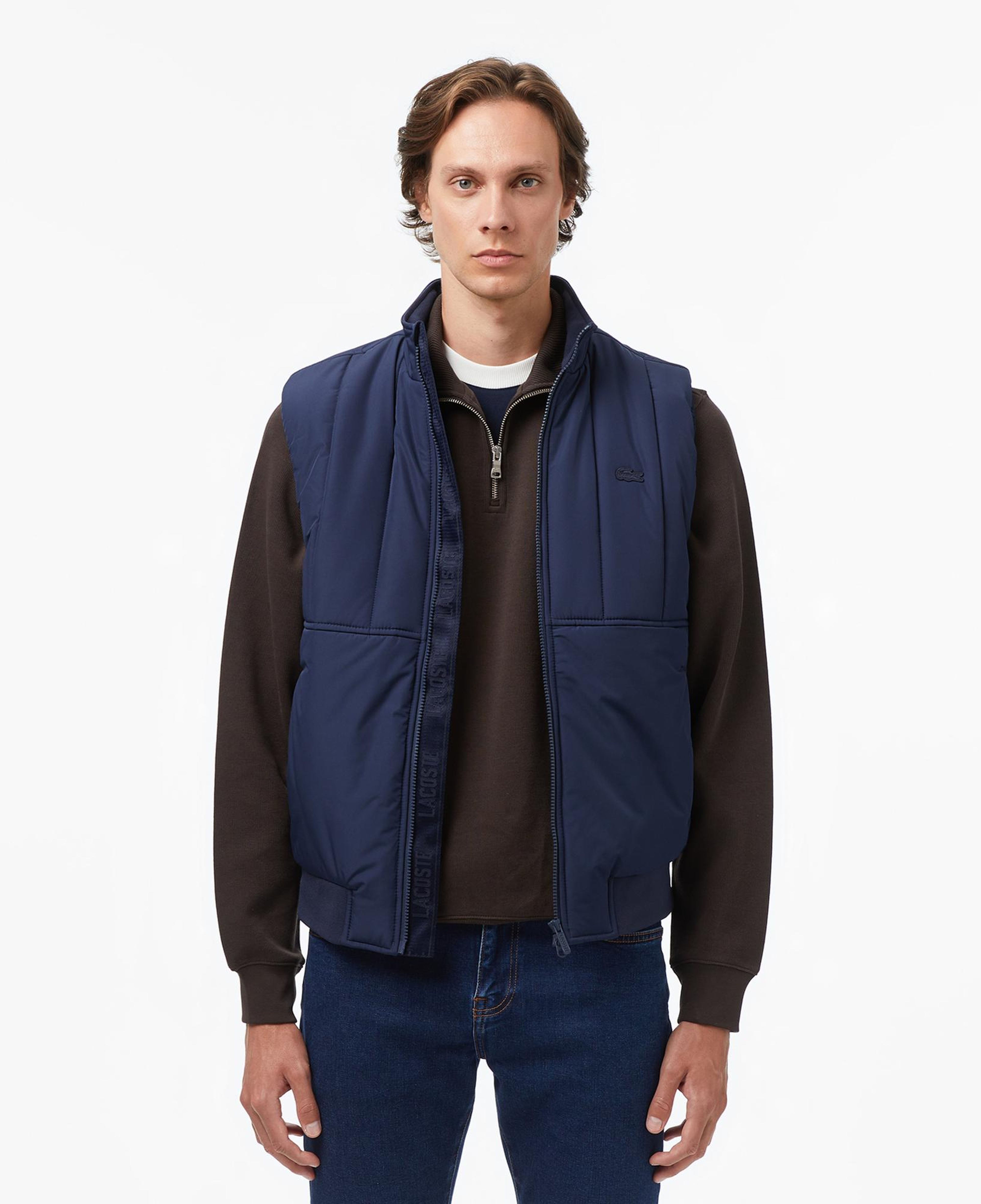 Lacoste Erkek Dik Yaka Lacivert Yelek