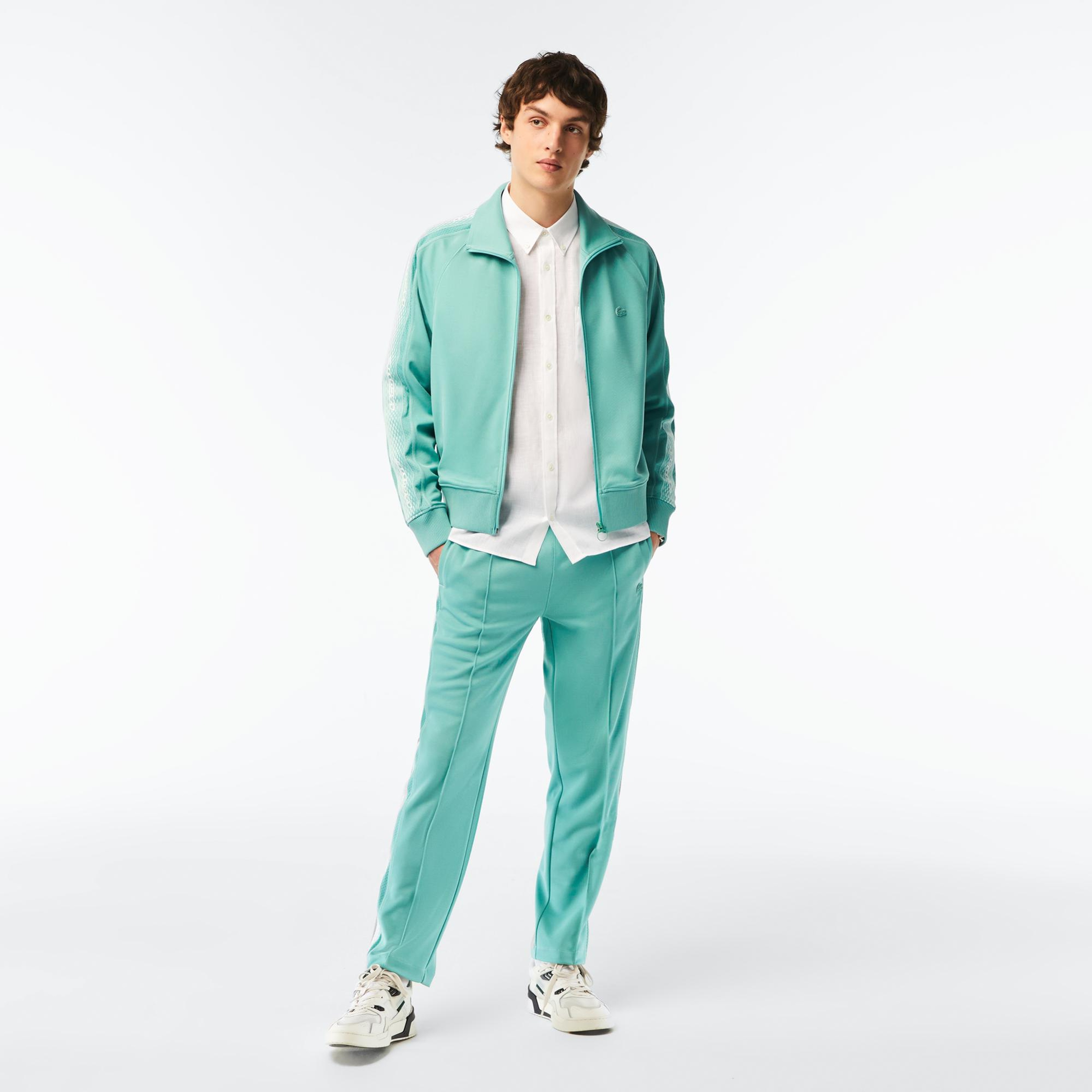 Lacoste Erkek Regular Fit Düğmeli Yaka Keten Beyaz Gömlek