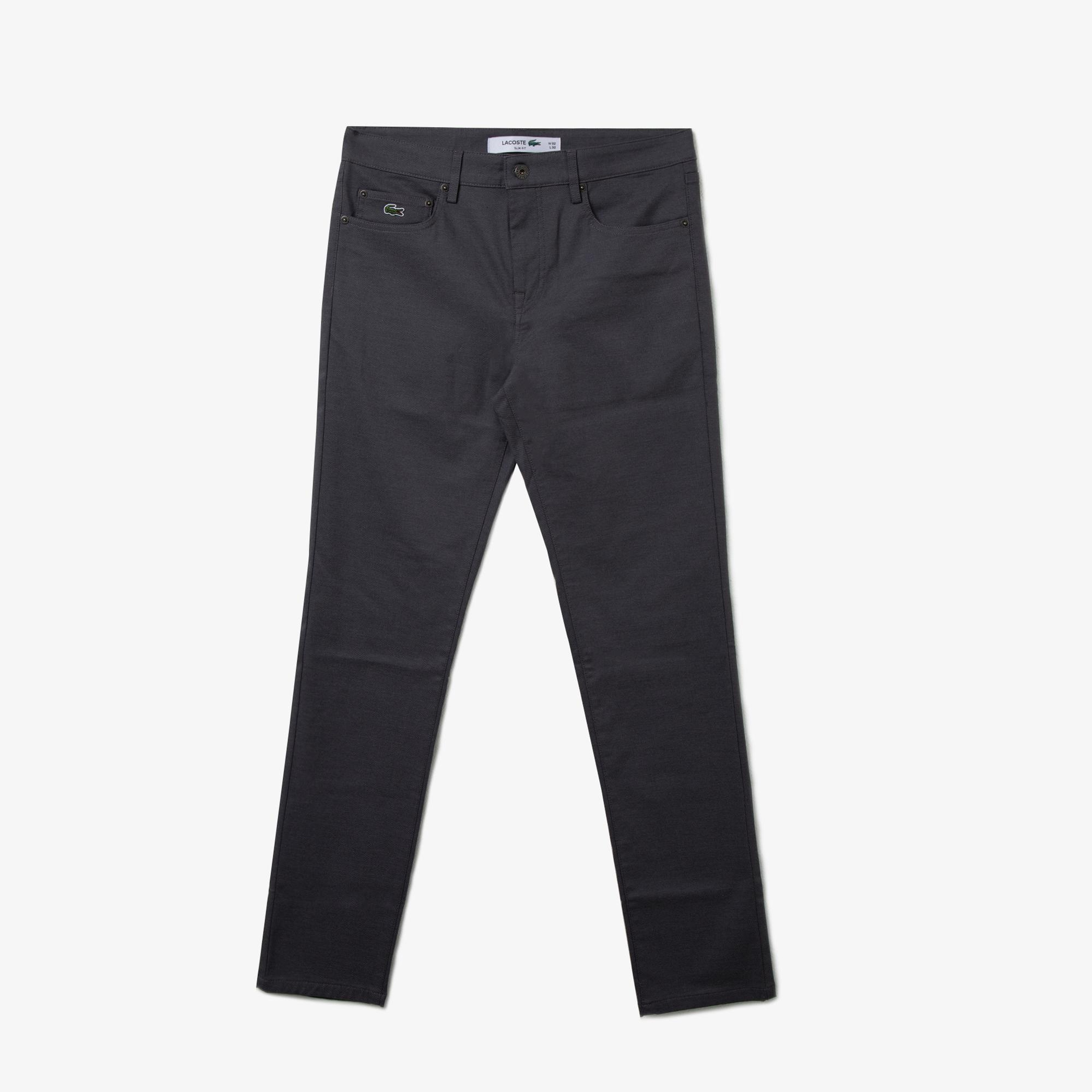 Lacoste Erkek Slim Fit Gri Jean Pantolon