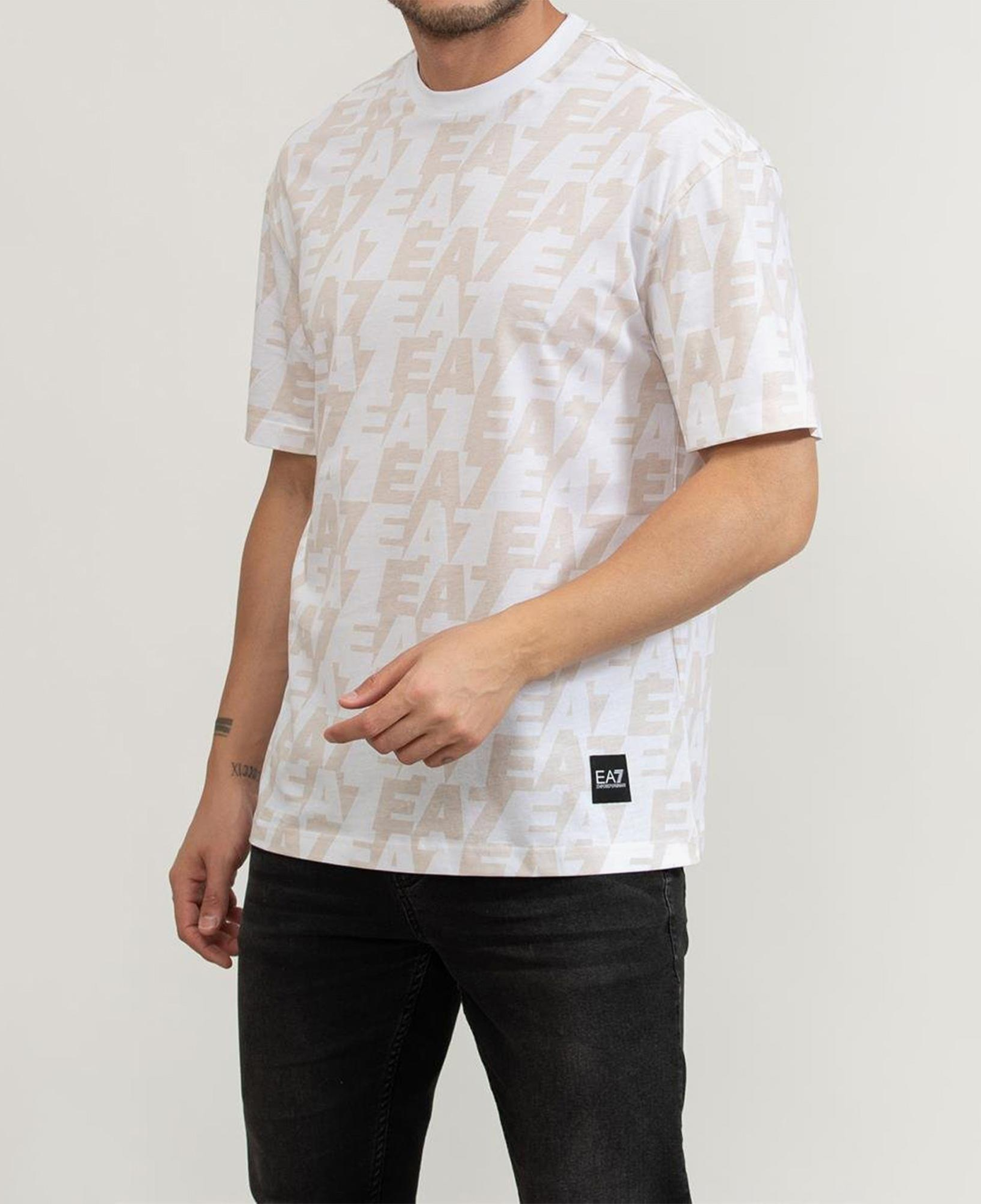 Emporio Armani Train Logo Erkek Beyaz T-Shirt