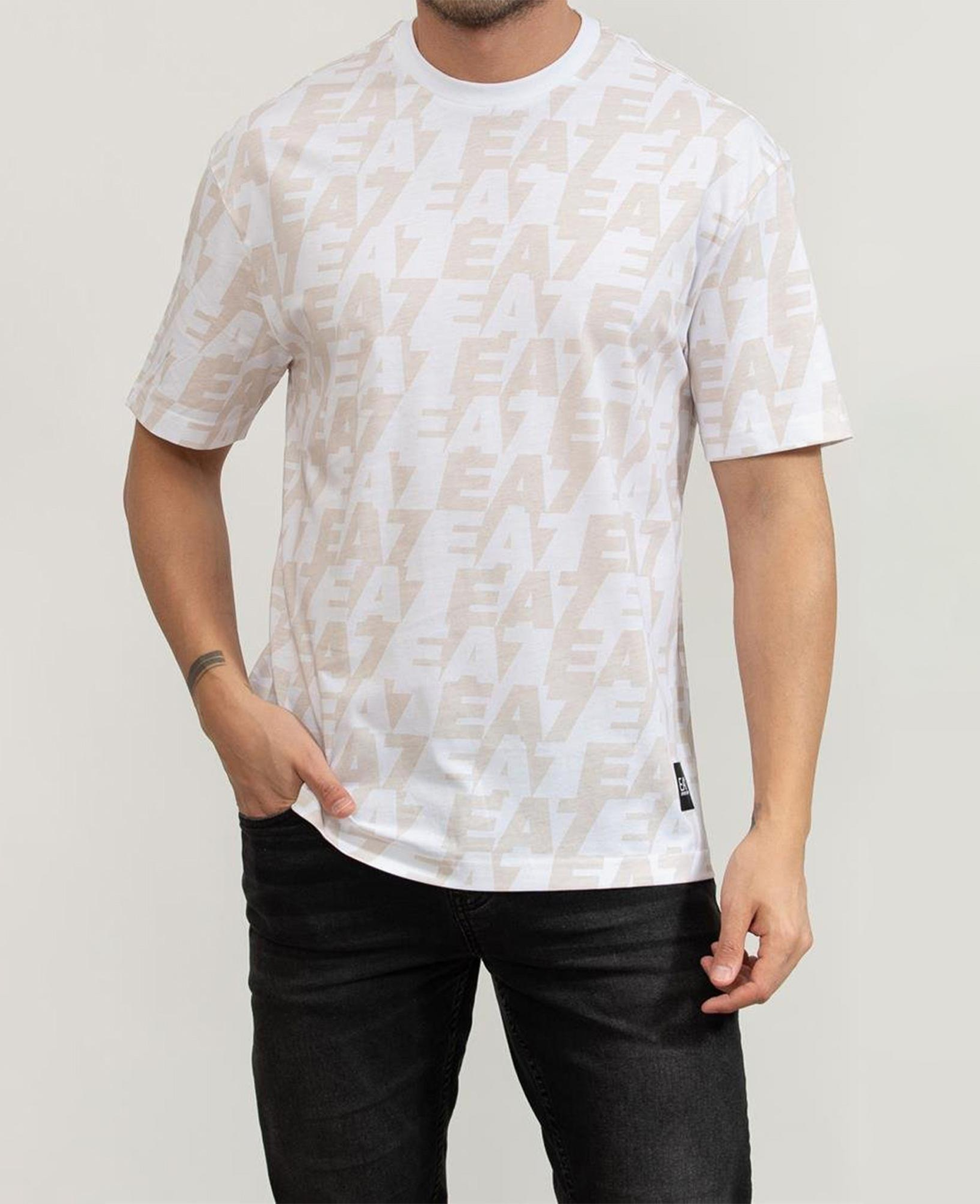 Emporio Armani Train Logo Erkek Beyaz T-Shirt