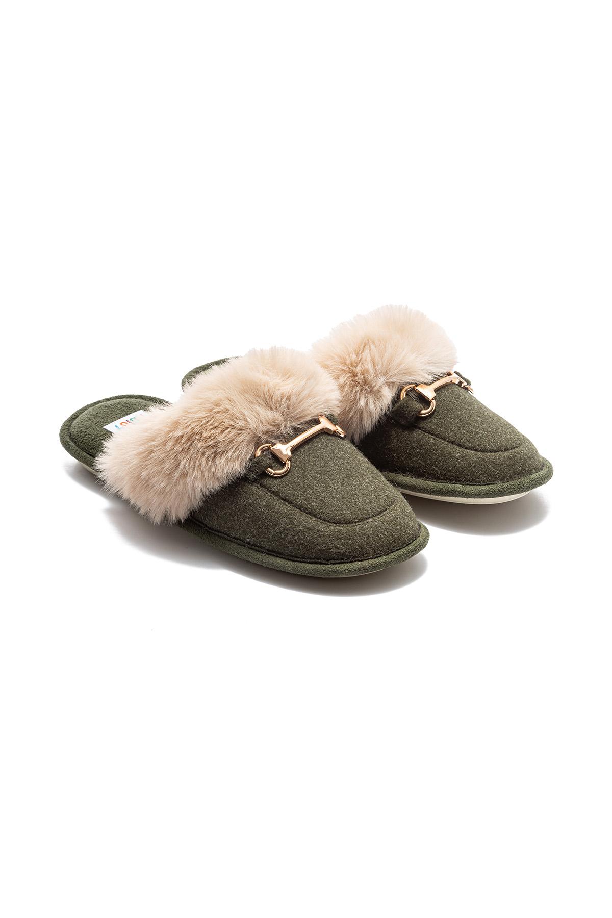 Ania Kadın Tokalı Ev Terliği Yeşil 36/41