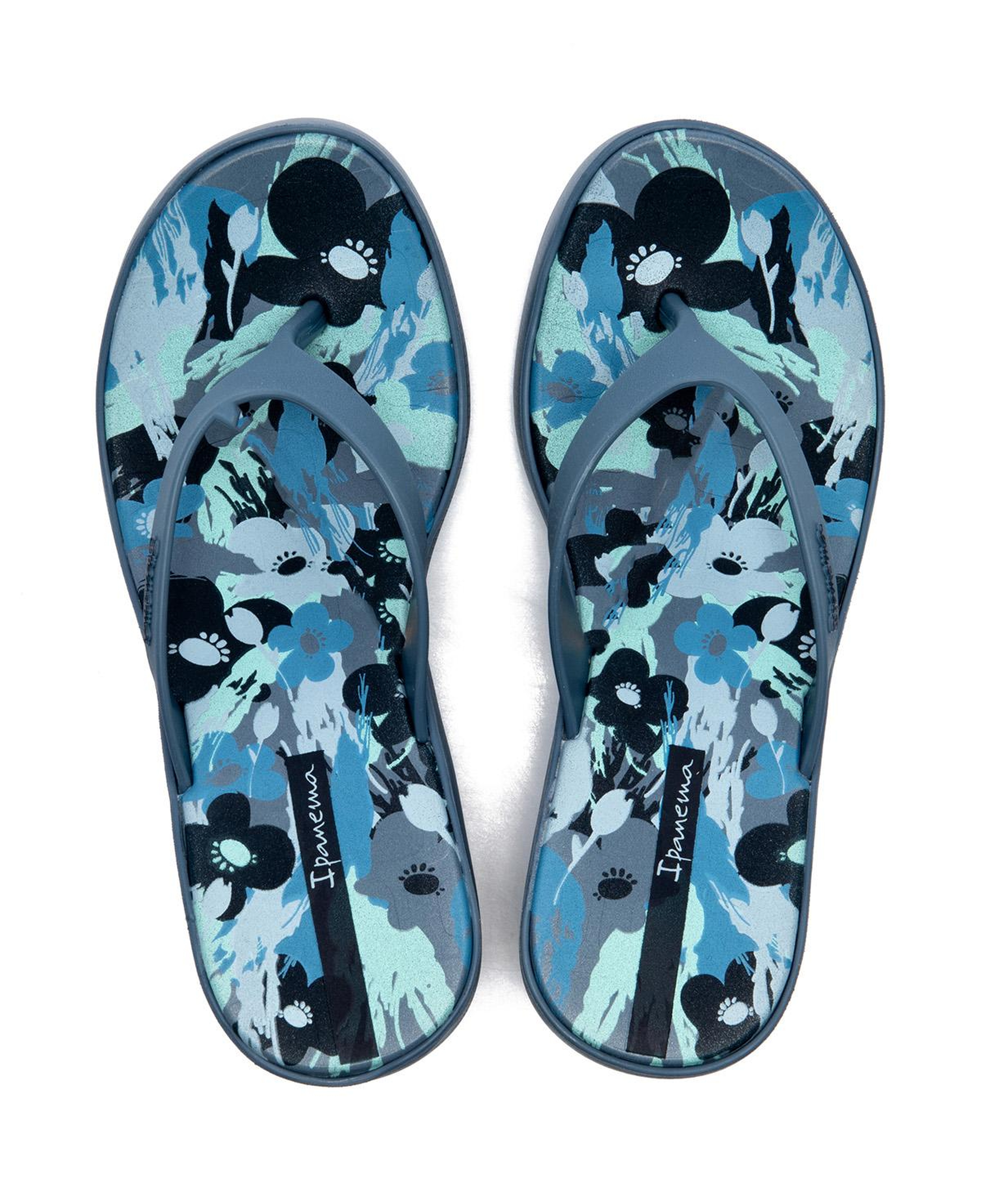 High Fashion Thong Topuklu Kadın Parmak Arası Terlik Mavi 35/40