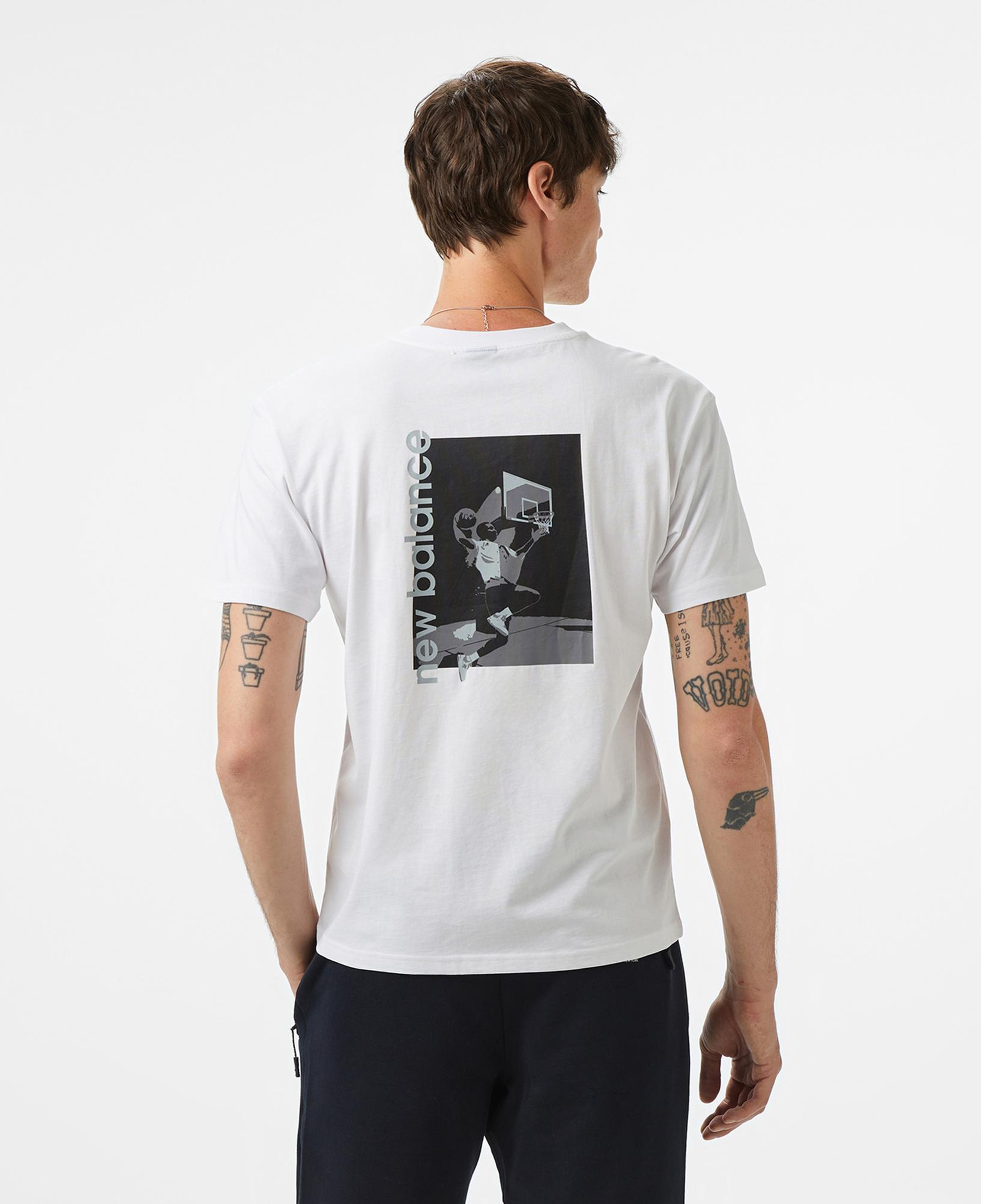 New Balance Lifestyle Erkek Beyaz T-Shirt