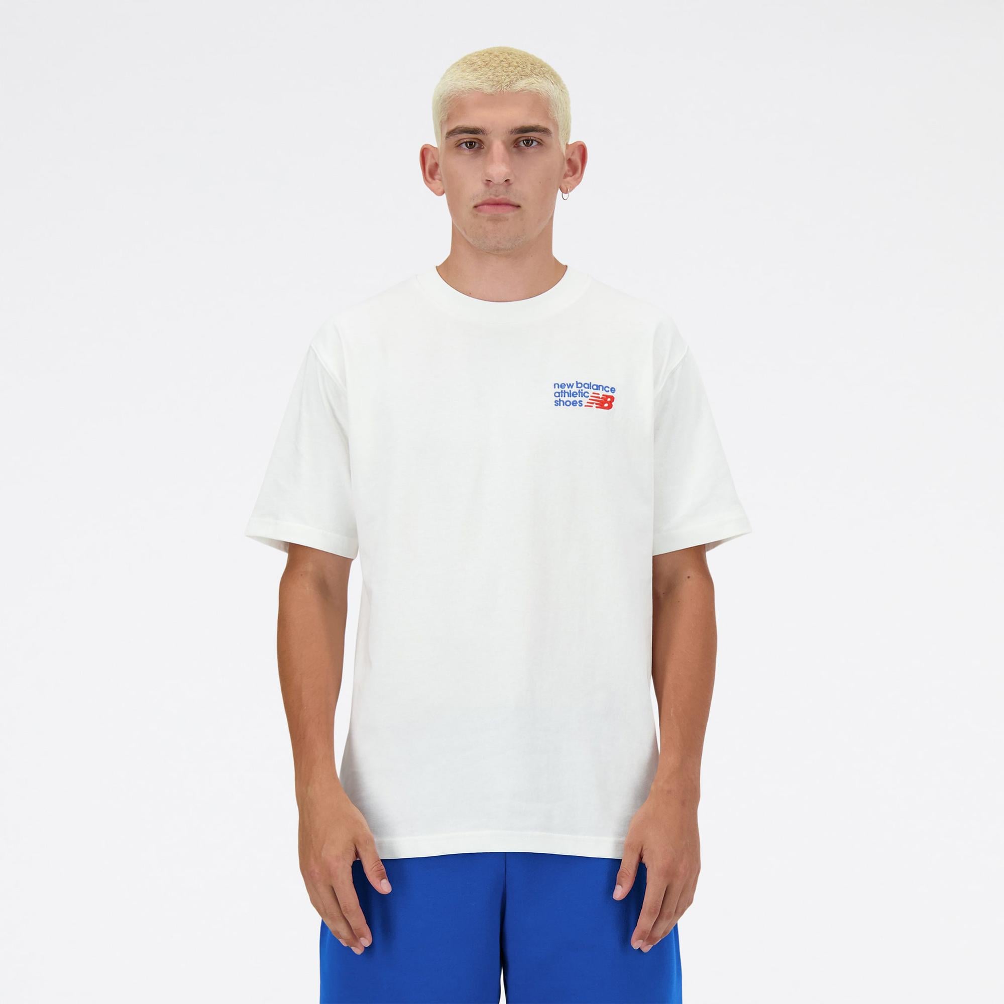 New Balance Lifestyle Erkek Beyaz T-Shirt