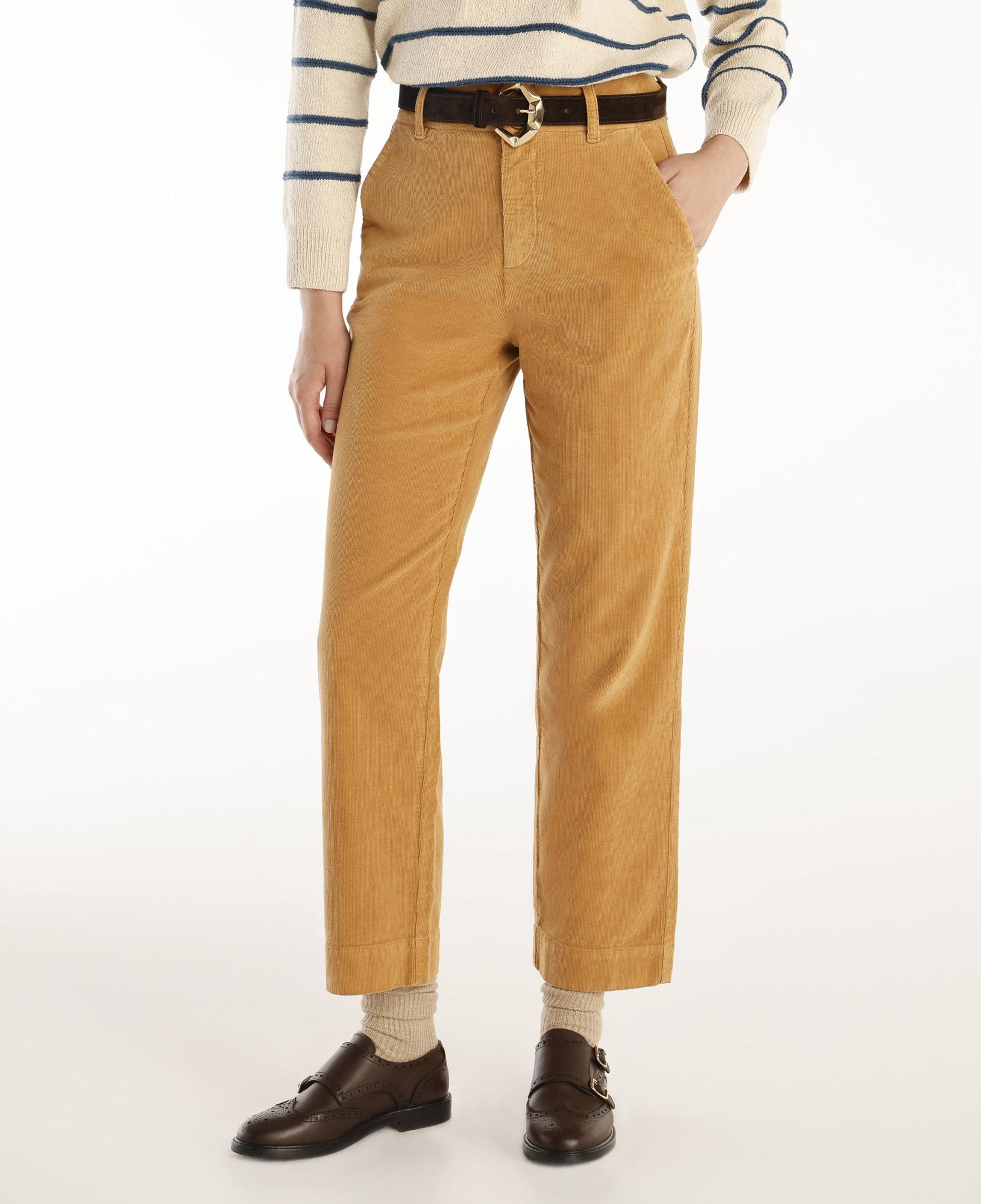 YARGICI Arka Cep Detaylı Rahat Düz Paça Yüksel Bel Pantolon