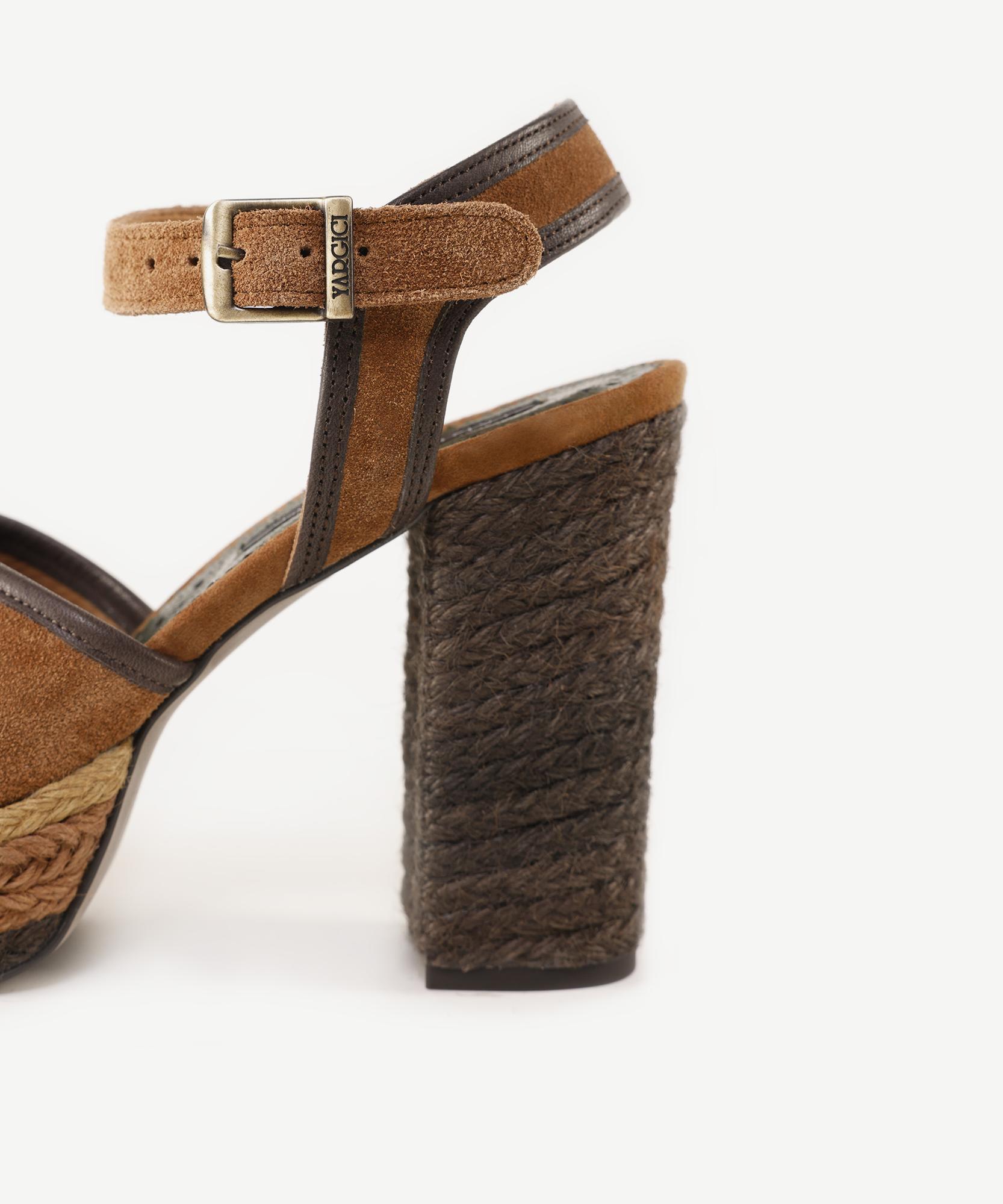 YARGICI Özel Jüt Boyama Platform Topuklu Sandalet