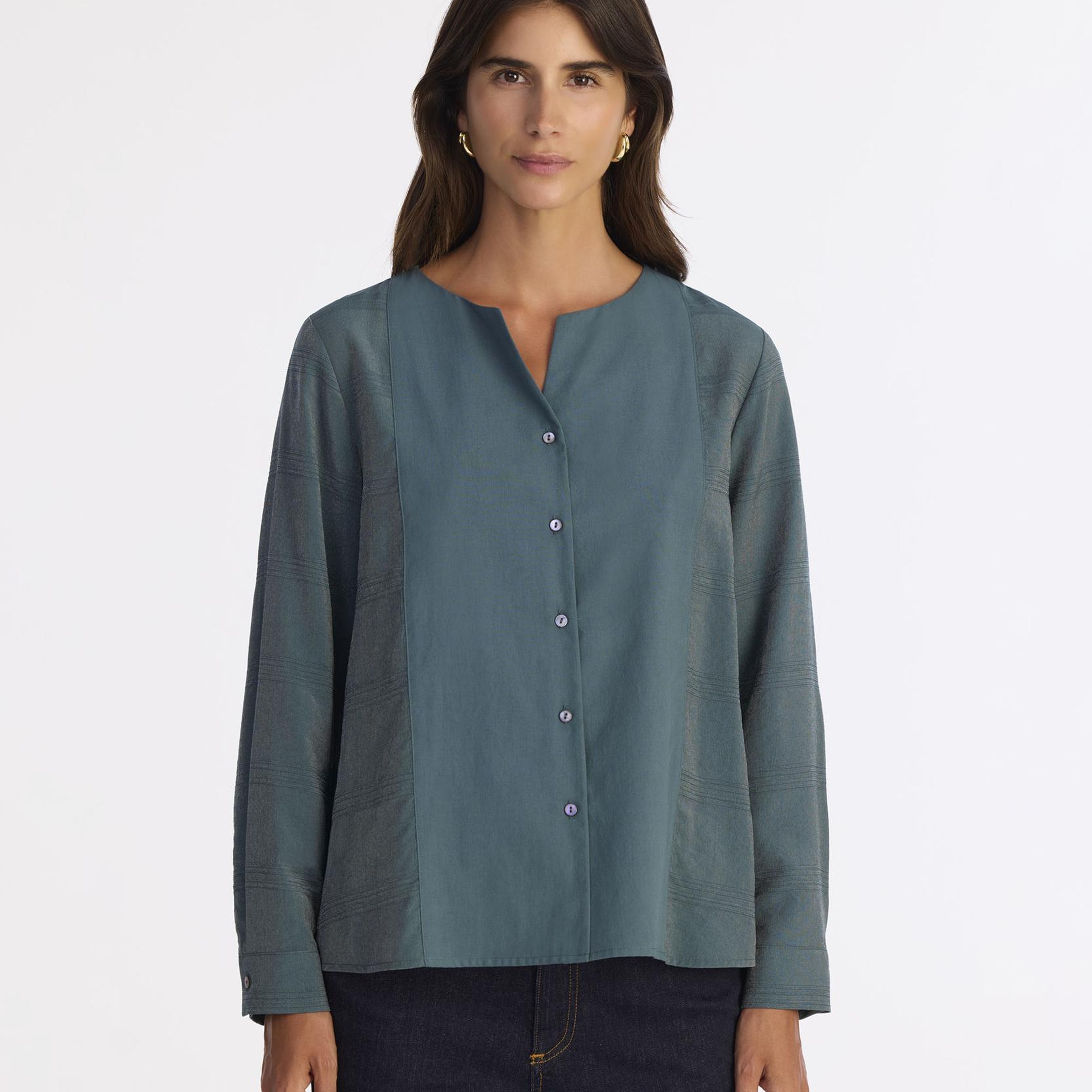 YARGICI Regular Kayık Yaka Uzun Kol Gömlek