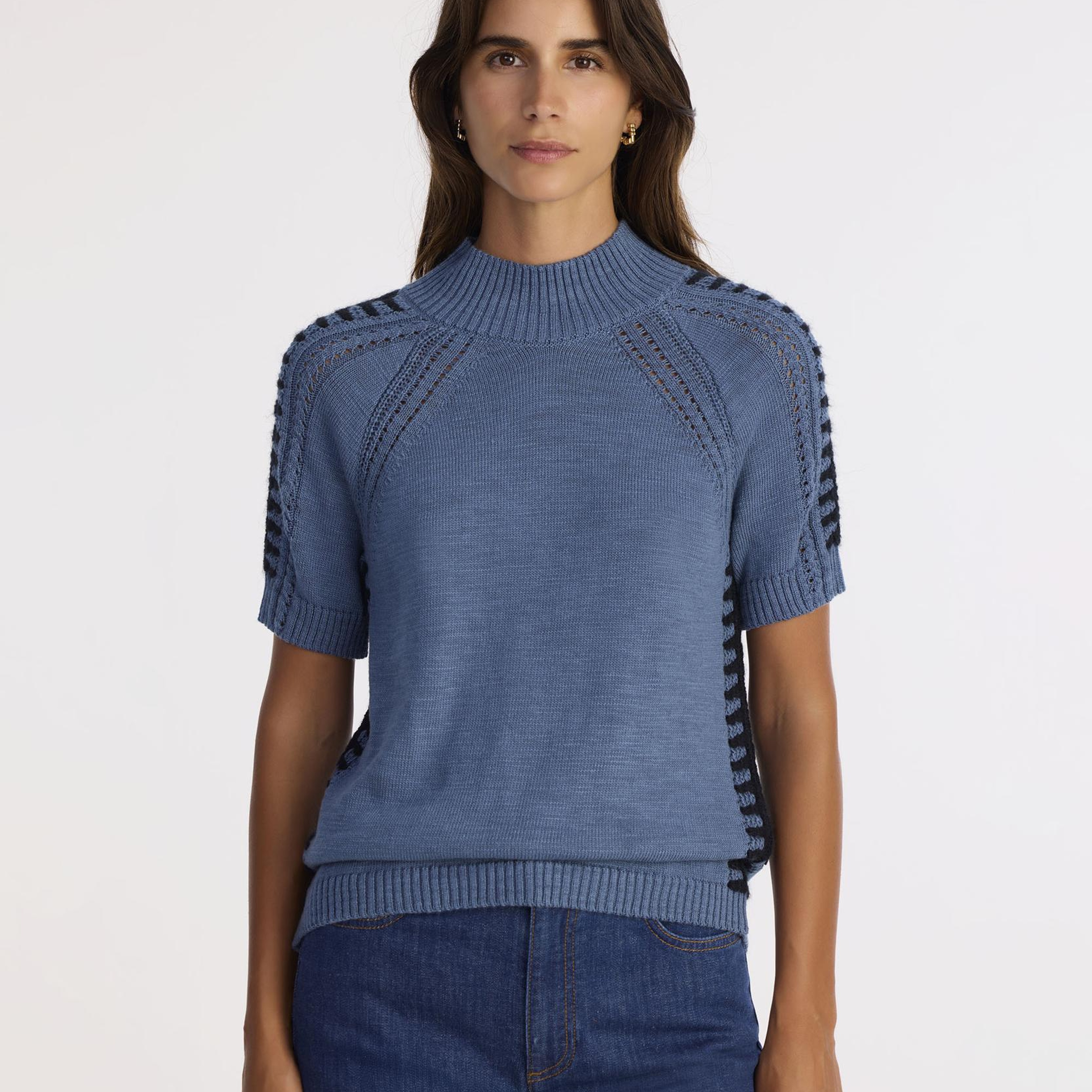 YARGICI Regular Dik Yaka Kısa Kol Kazak