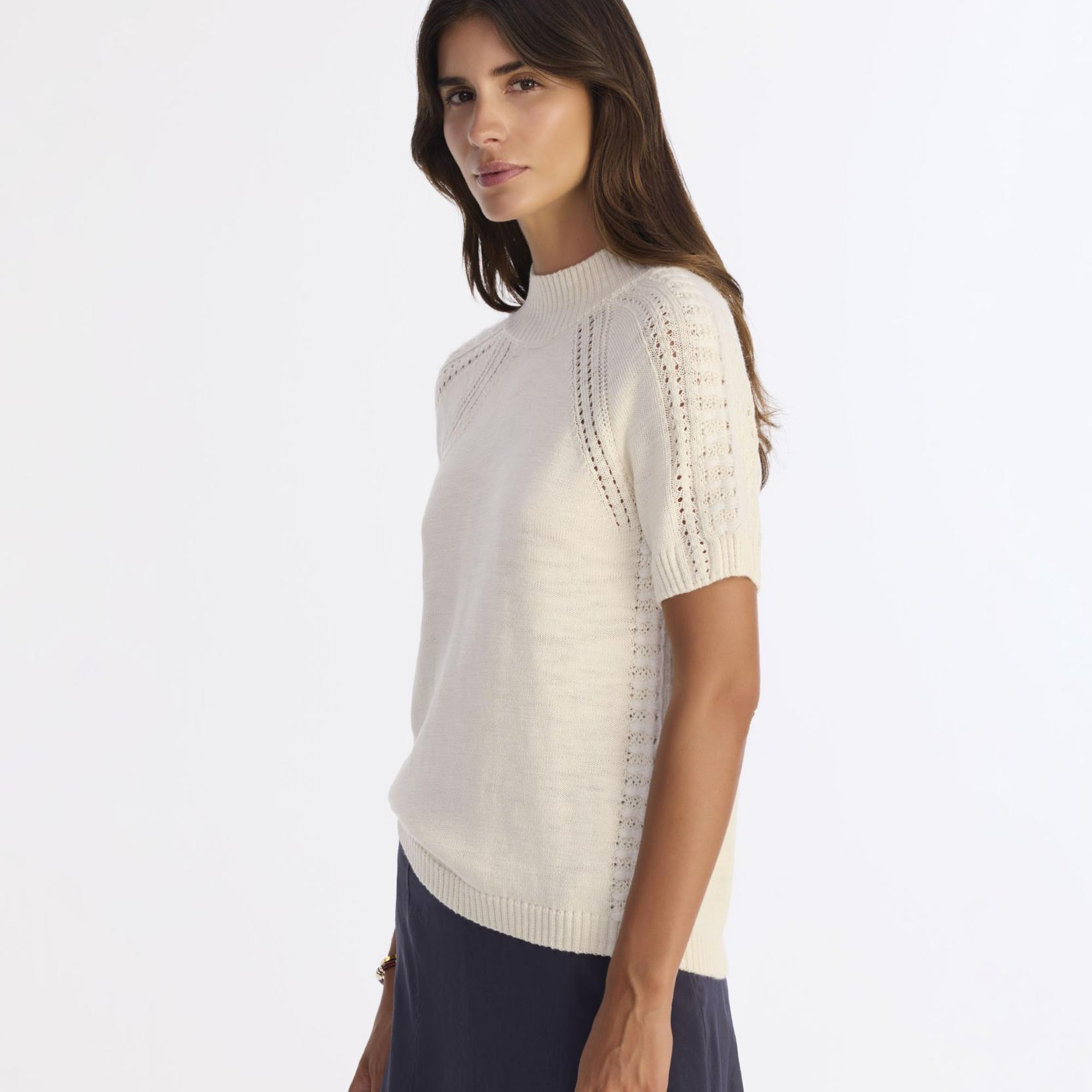 YARGICI Regular Dik Yaka Kısa Kol Kazak