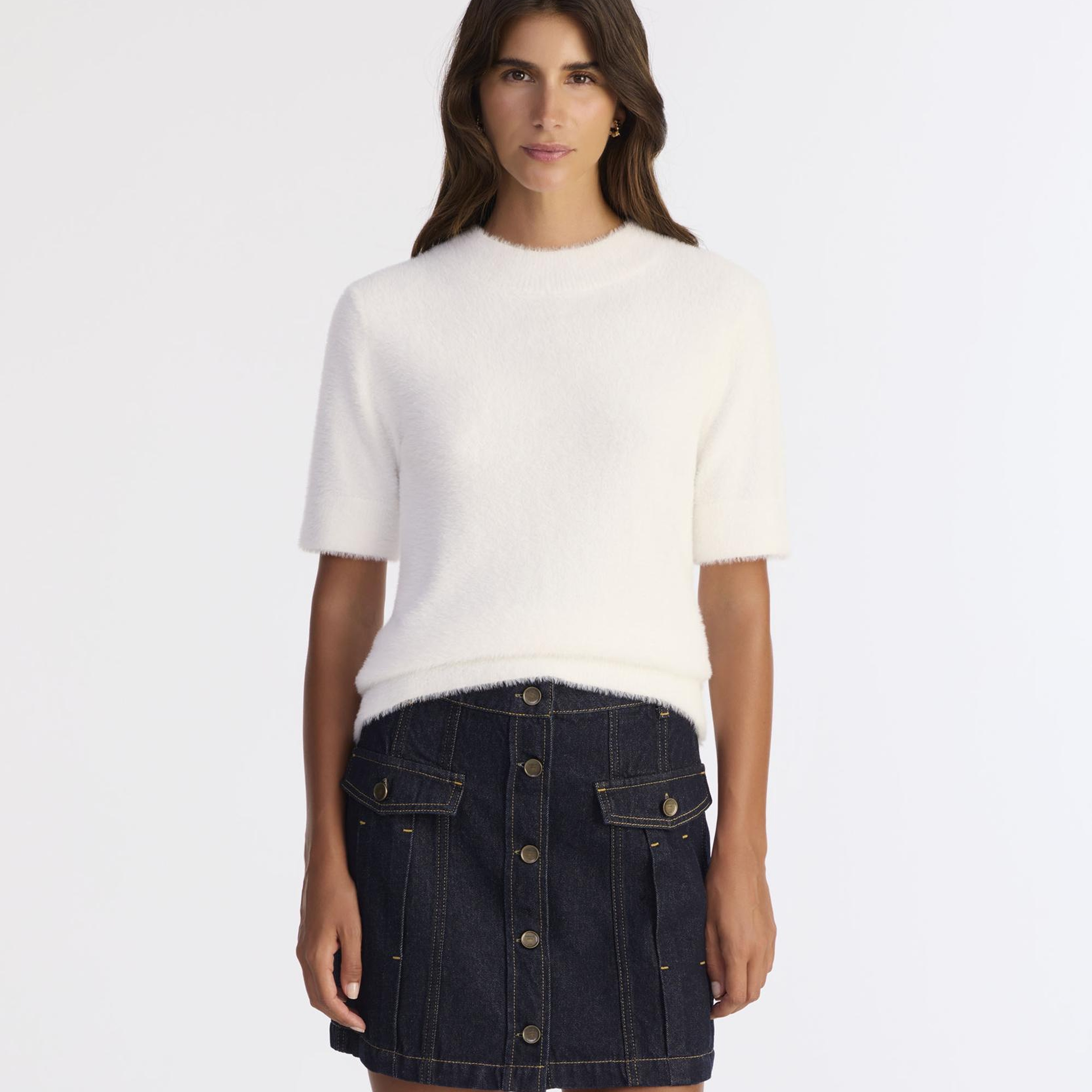 YARGICI Regular Dik Yaka Kısa Kol Kazak