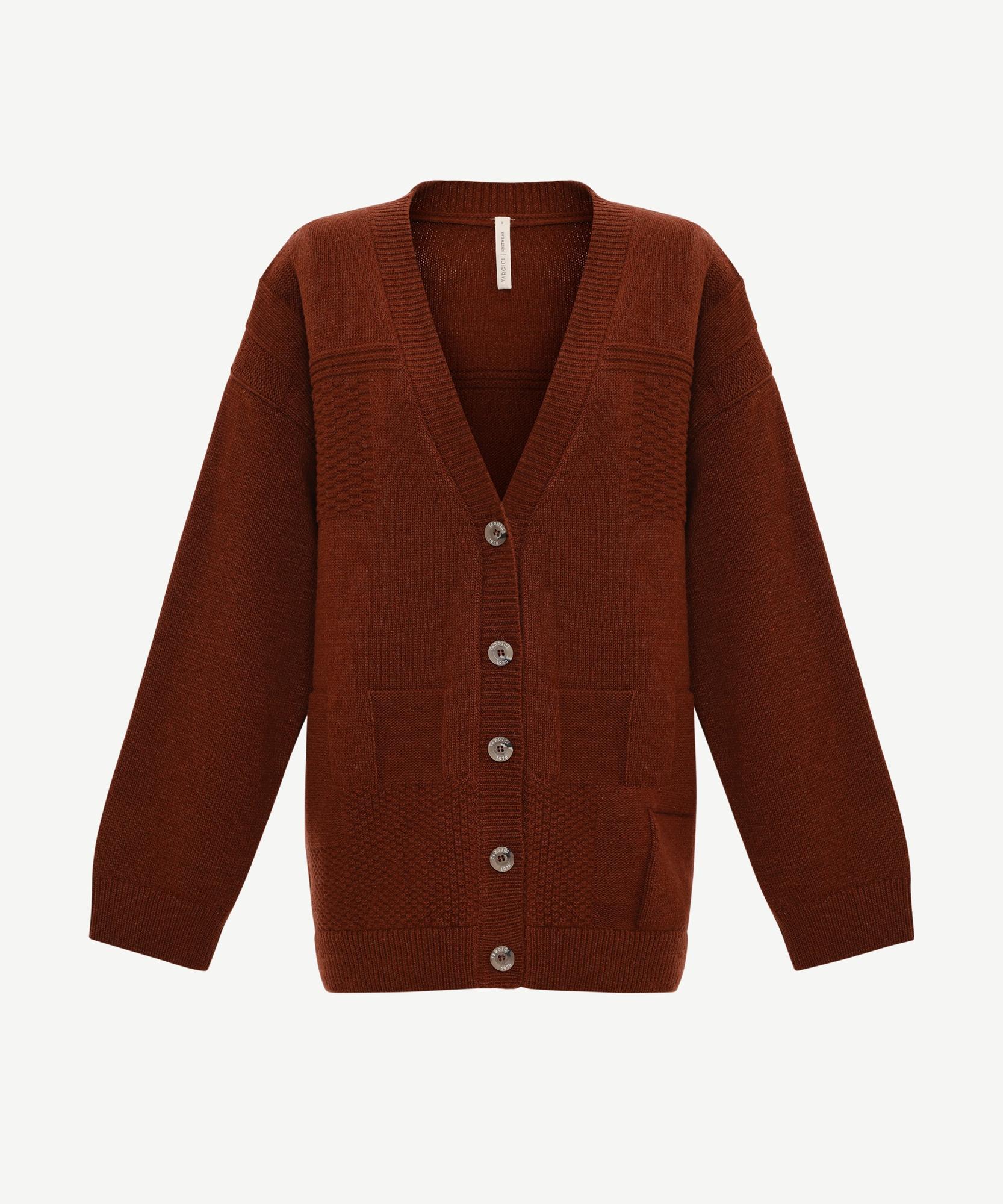 YARGICI Geniş V Yaka Uzun Kol Hırka