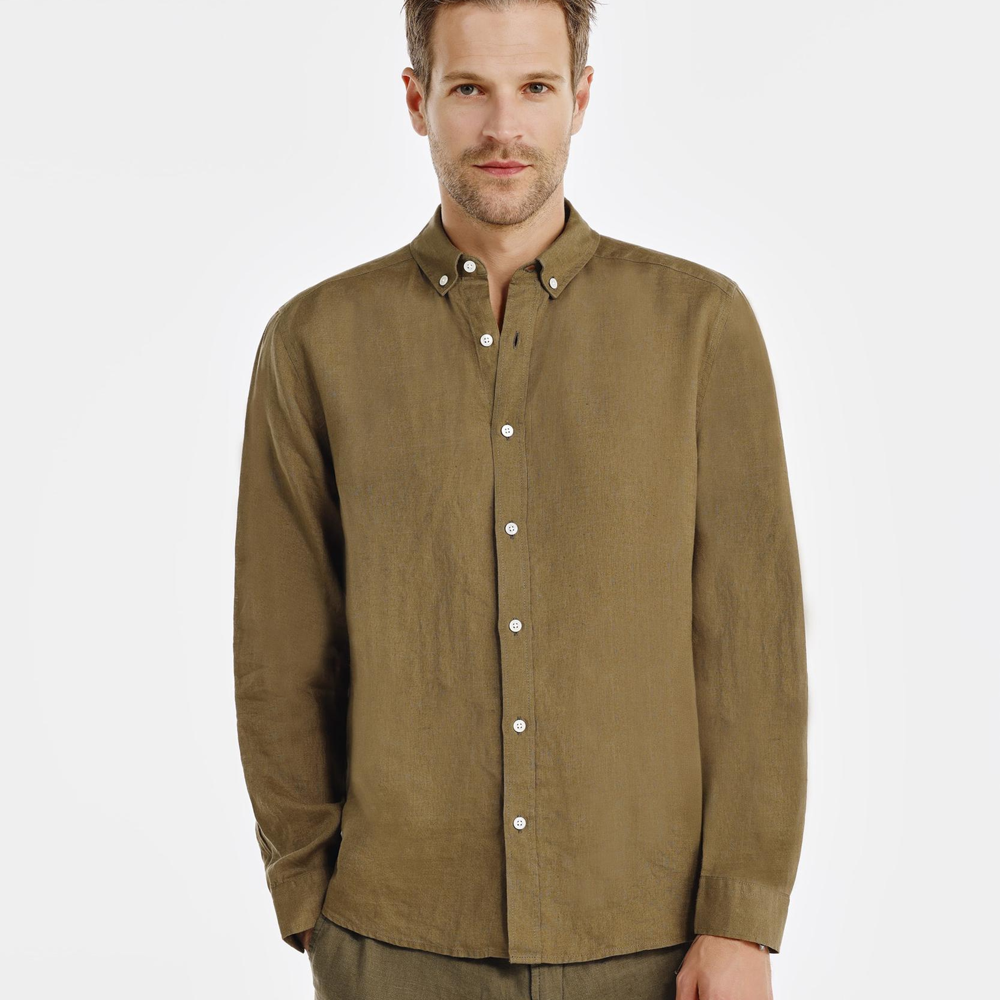 YARGICI Regular Fit Keten Gömlek