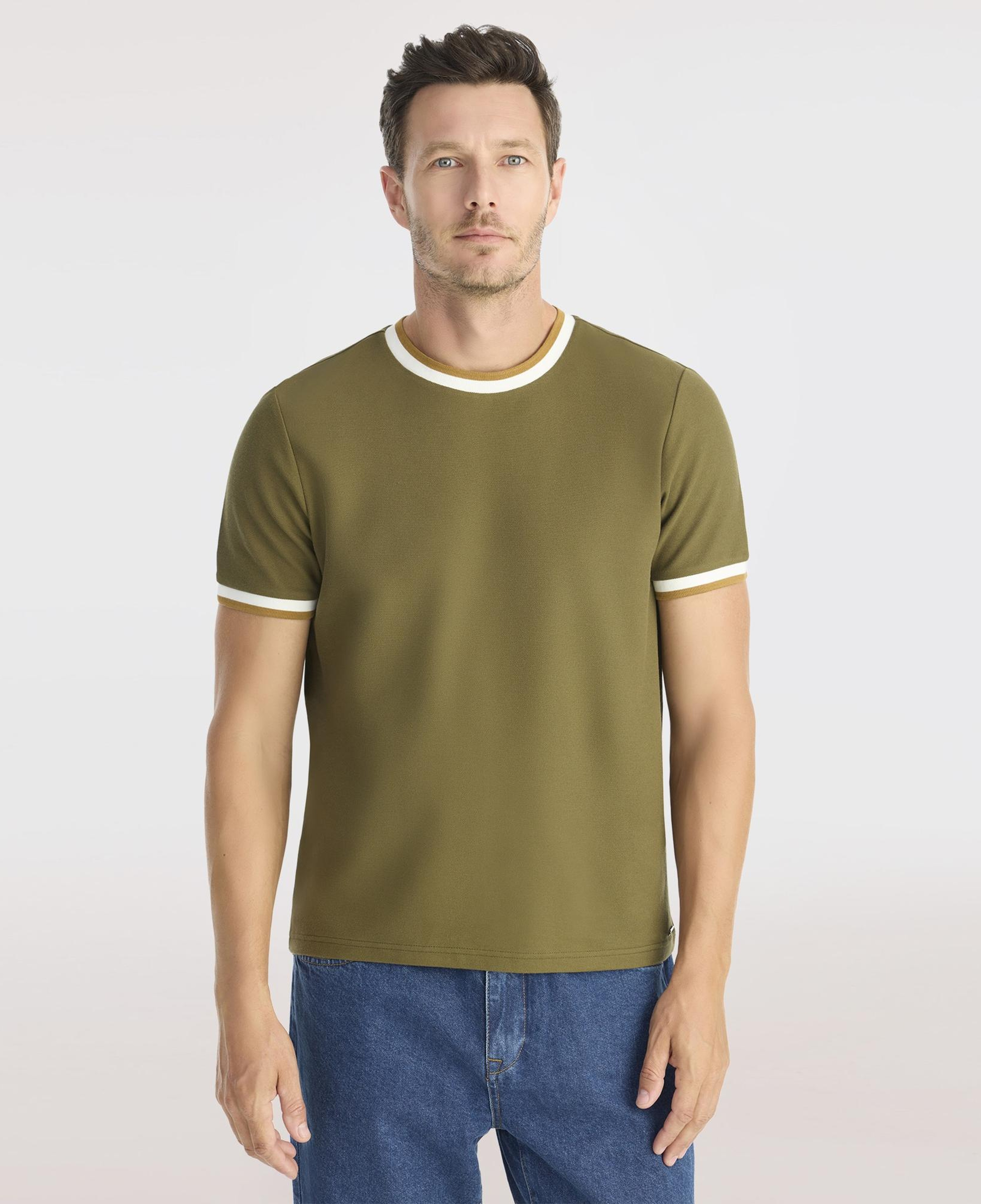 YARGICI Ribana Detaylı Erkek Bisiklet Yaka T-shirt