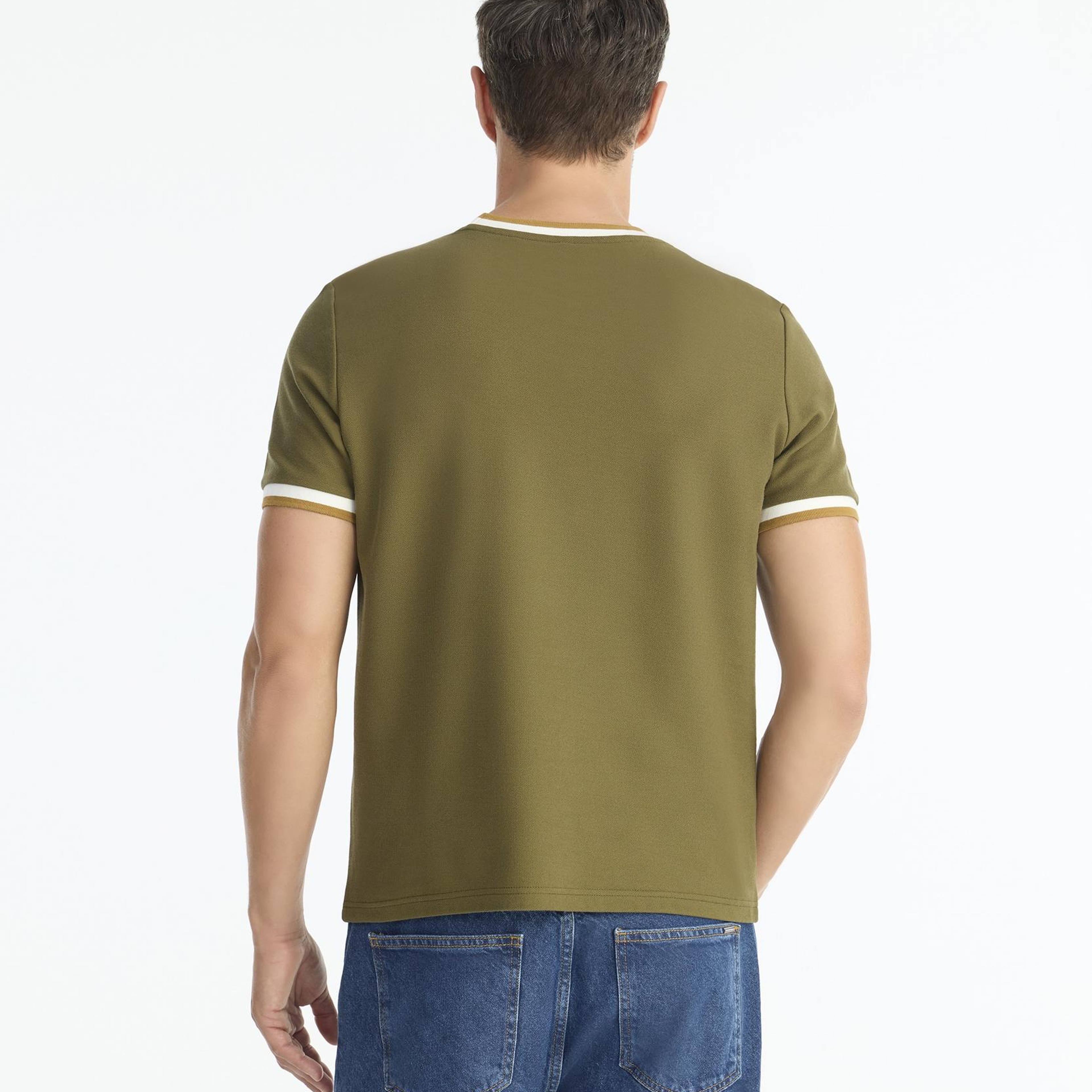 YARGICI Ribana Detaylı Erkek Bisiklet Yaka T-shirt