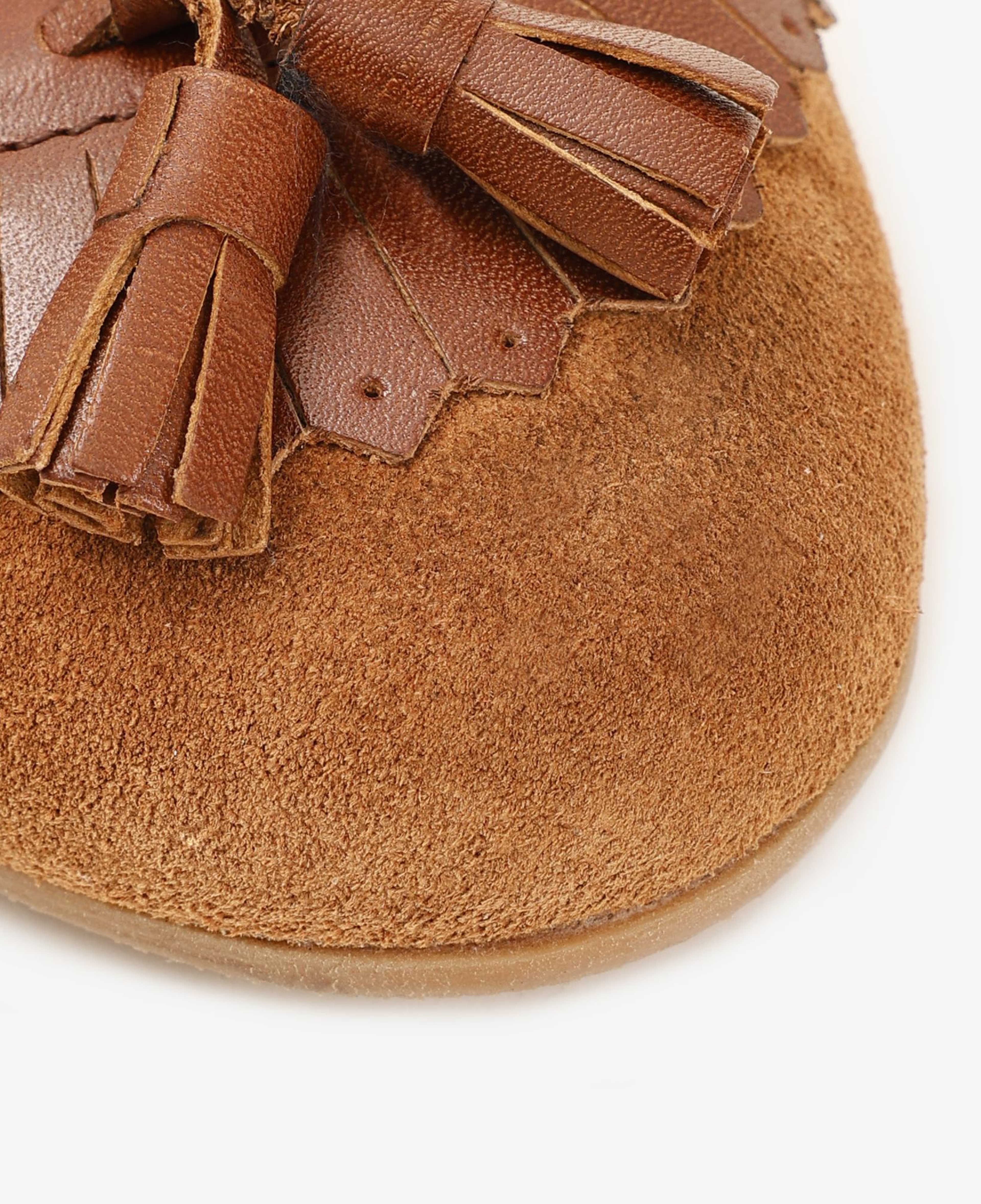 YARGICI Püskül Detaylı Deri Babet