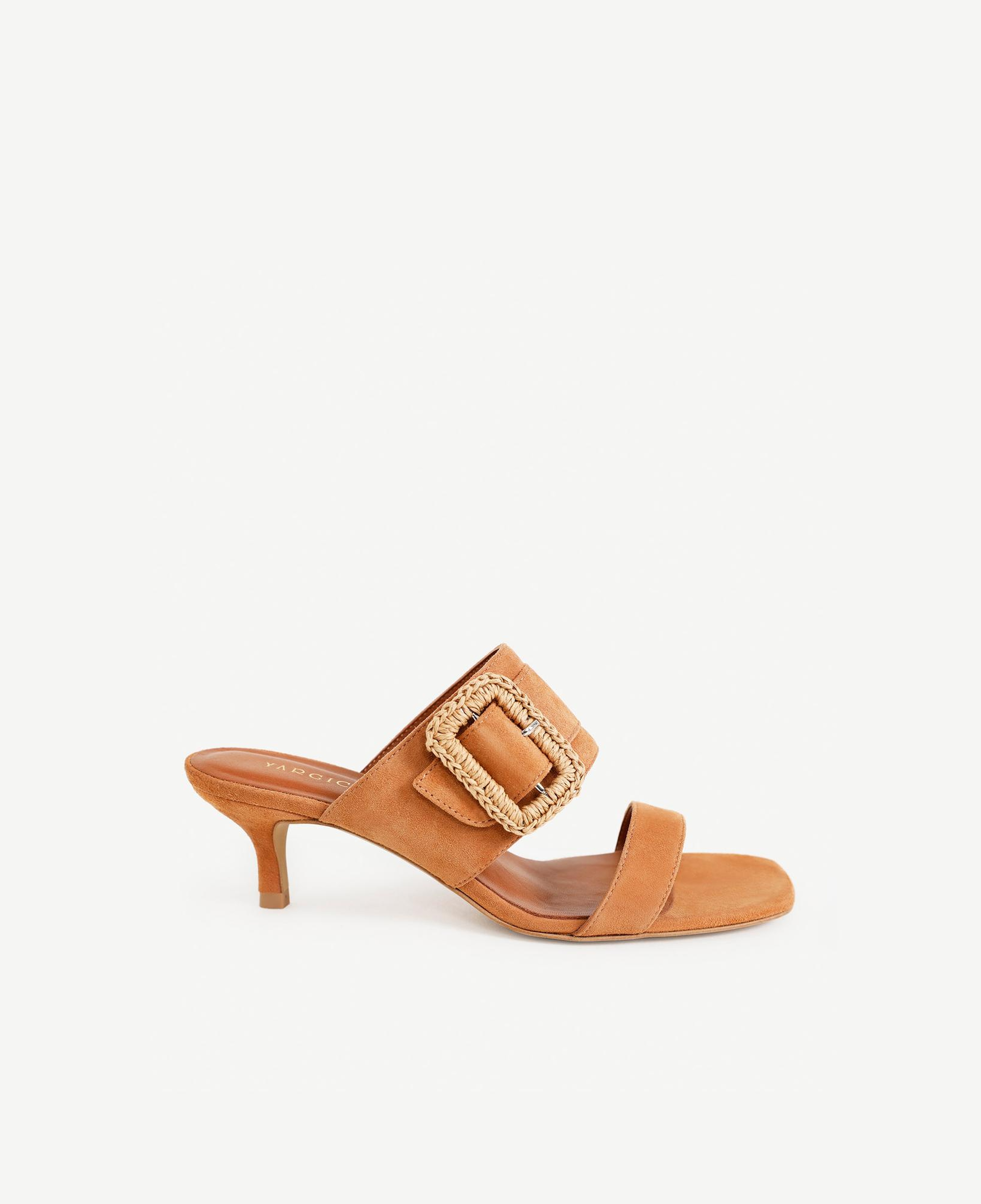 YARGICI Toka Detaylı Deri Topuklu Terlik