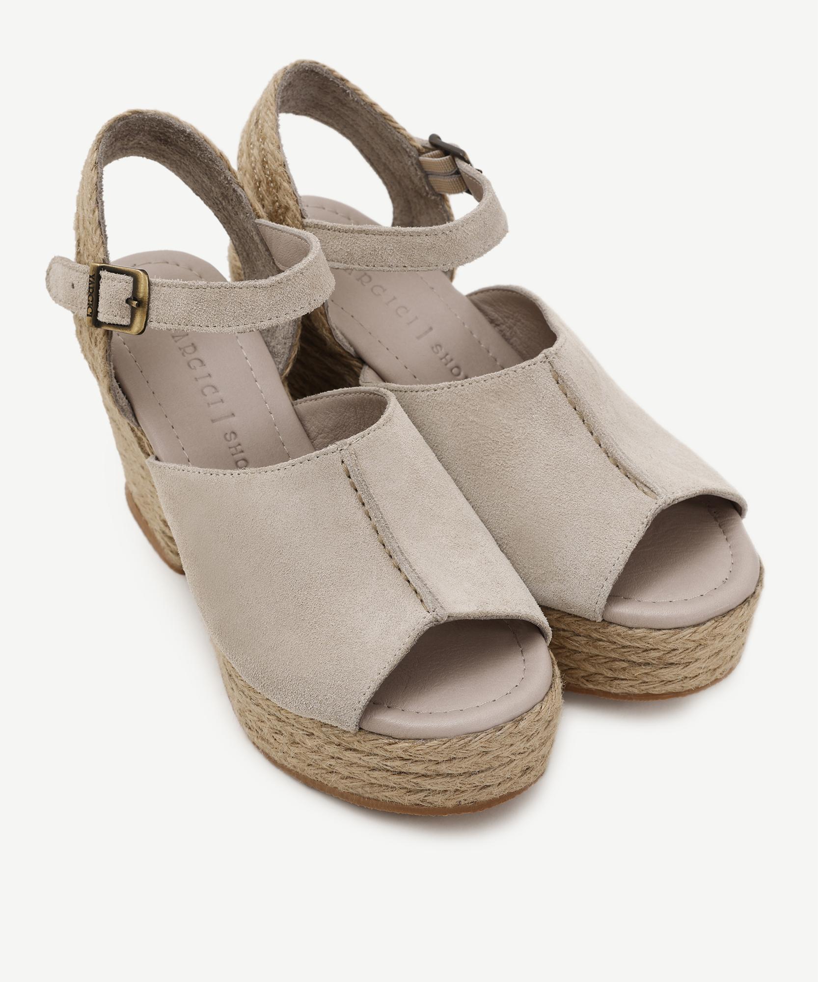 YARGICI Hasır Toka Detaylı Yüksek Deri Espadril