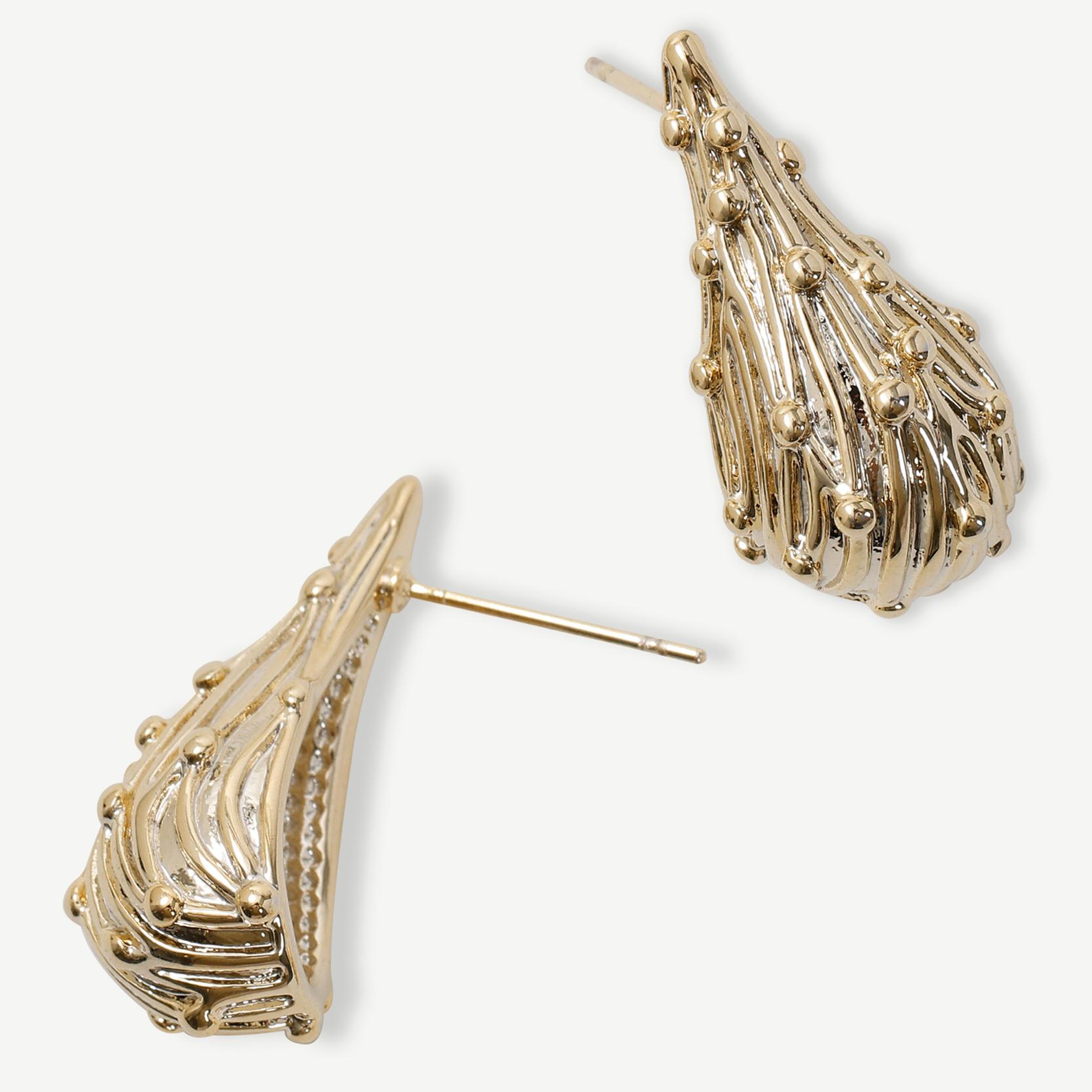 YARGICI Damla Formlu Gold Küpe