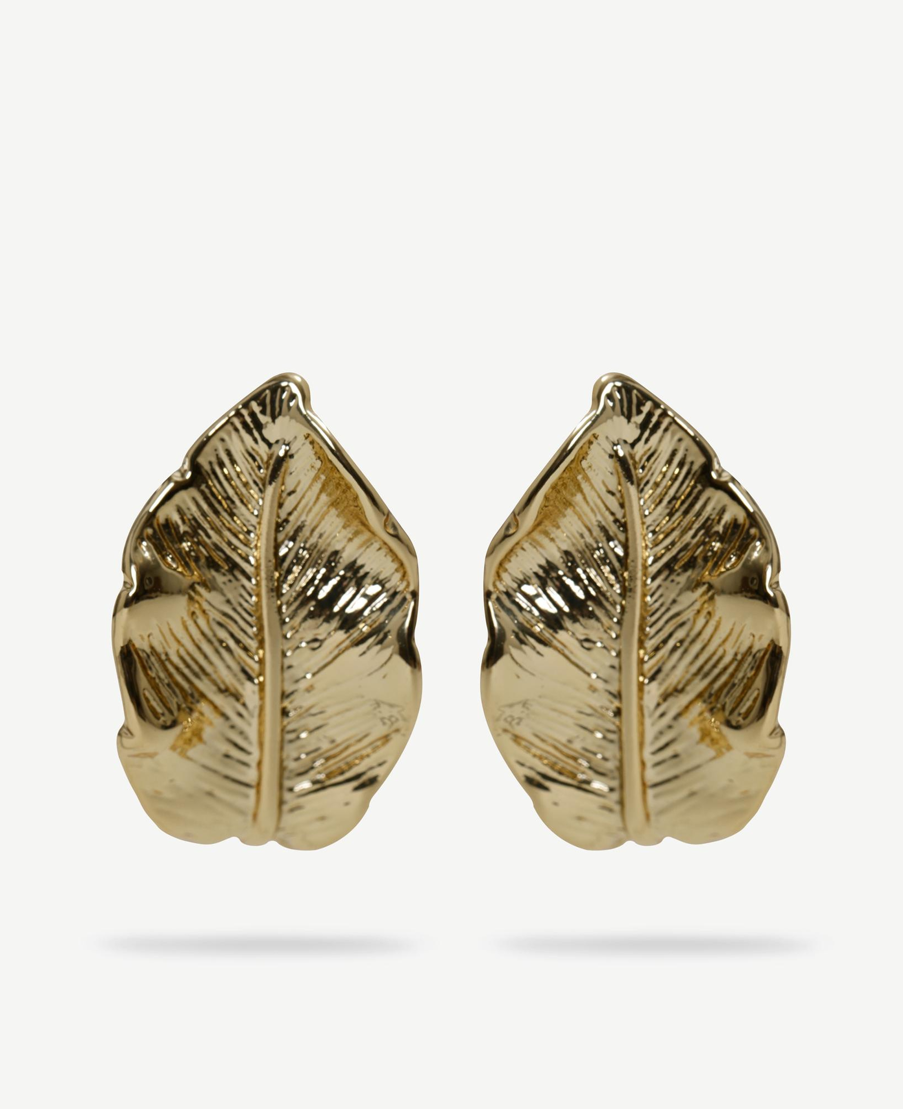 YARGICI Yaprak Formlu Gold Küpe