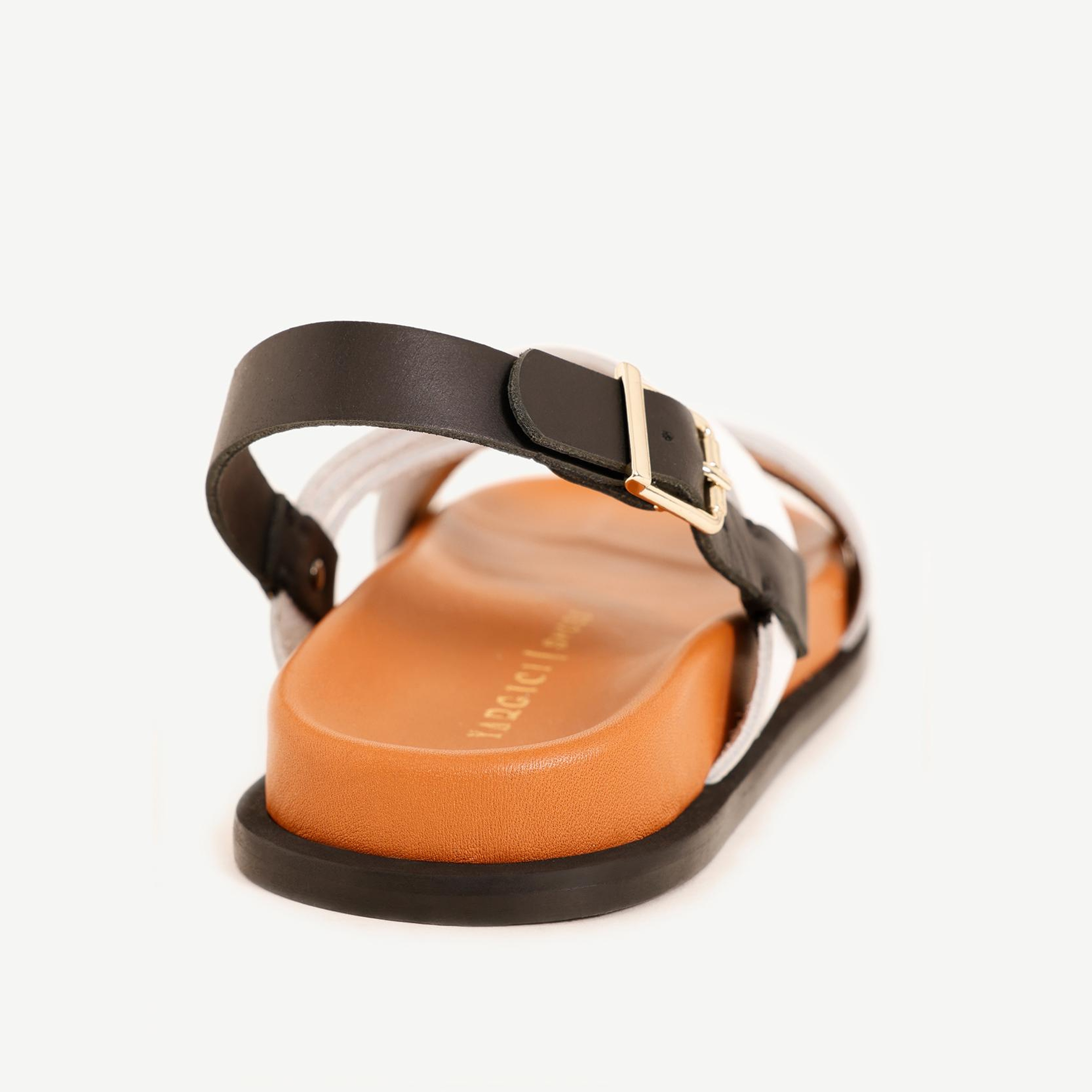 YARGICI Çapraz Bantlı Deri Sandalet