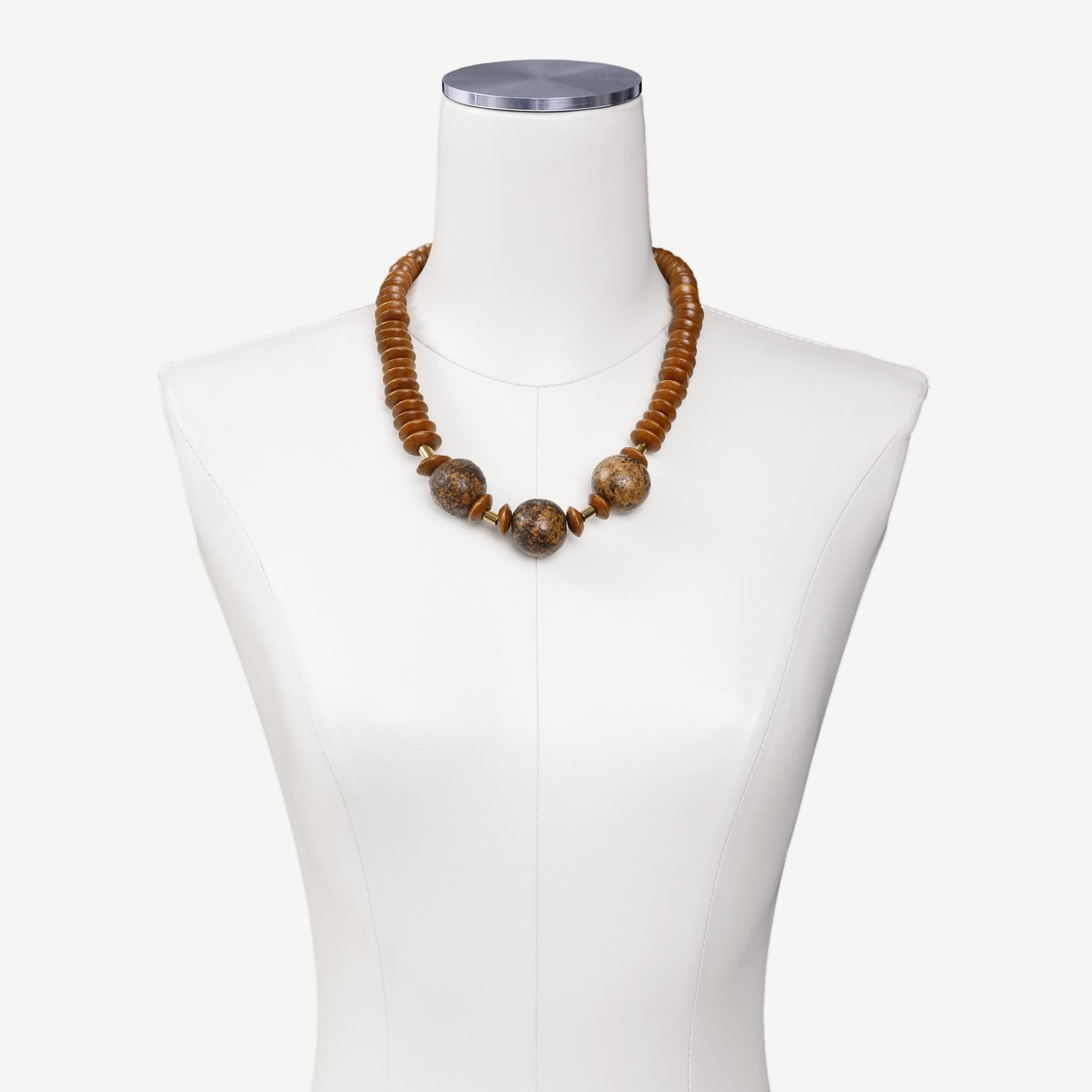 YARGICI Ahşap Boncuk Detaylı Kolye