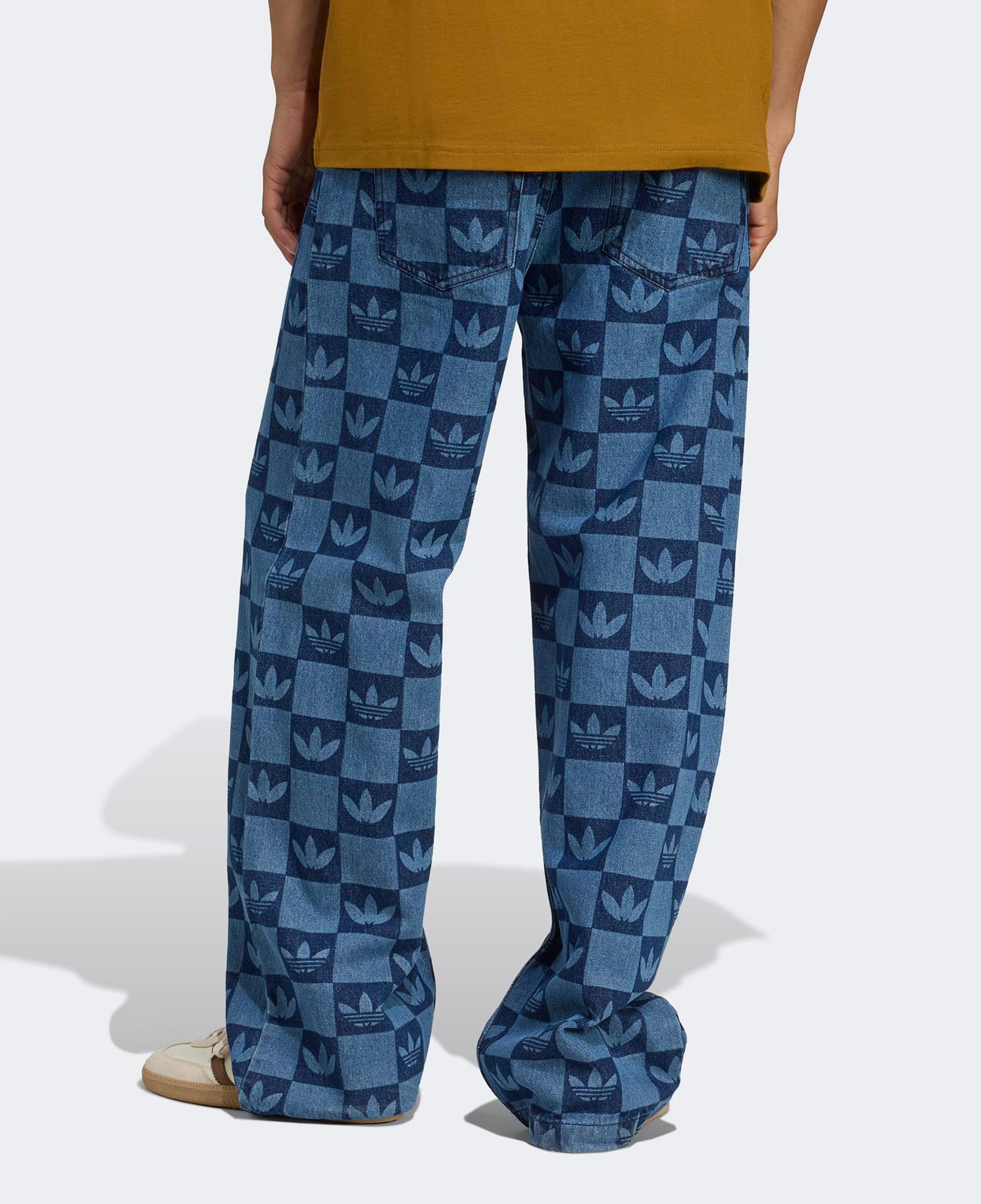 adidas Monogram All Over Print Regular Denim Mavi Erkek Pantolon