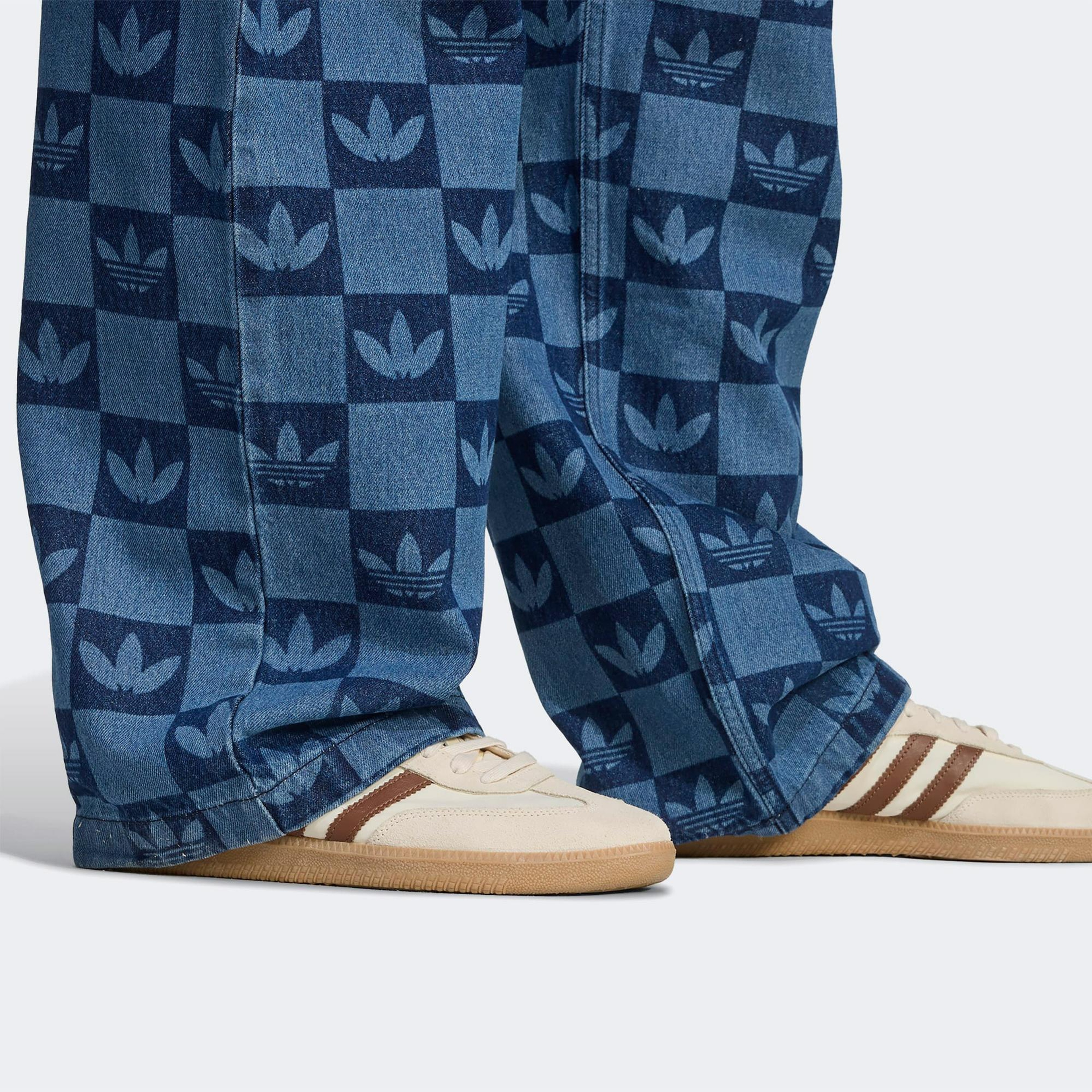 adidas Monogram All Over Print Regular Denim Mavi Erkek Pantolon
