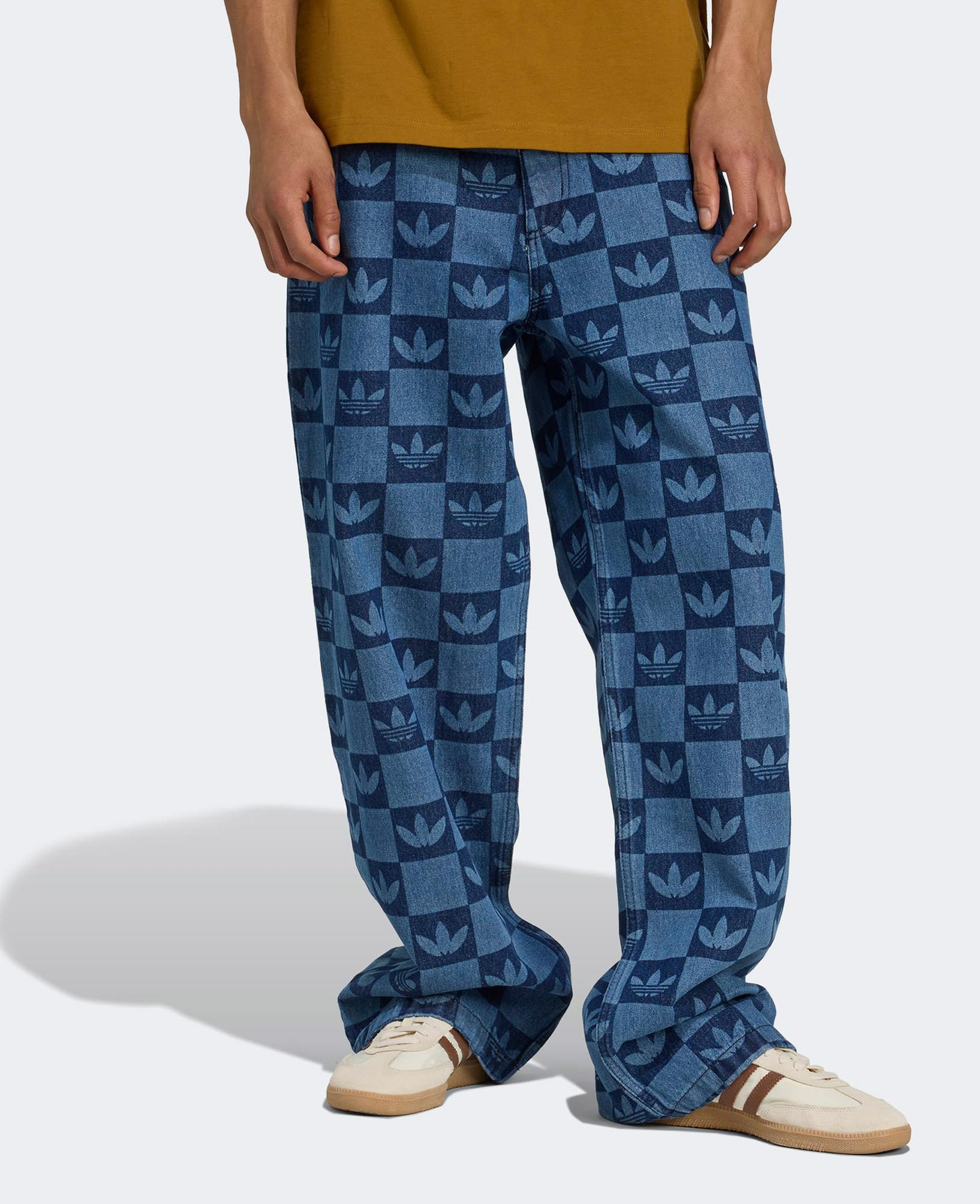 adidas Monogram All Over Print Regular Denim Mavi Erkek Pantolon