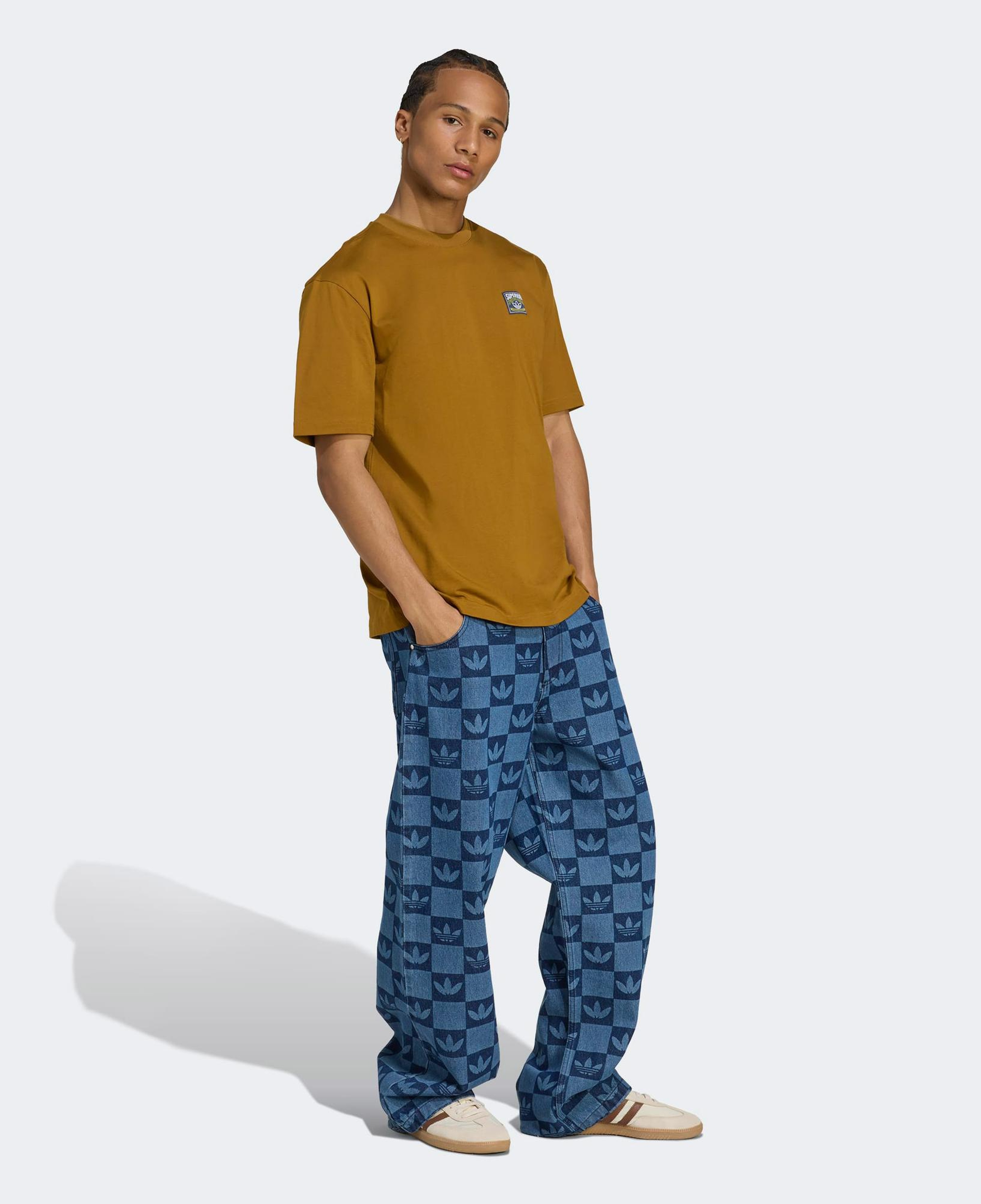 adidas Monogram All Over Print Regular Denim Mavi Erkek Pantolon