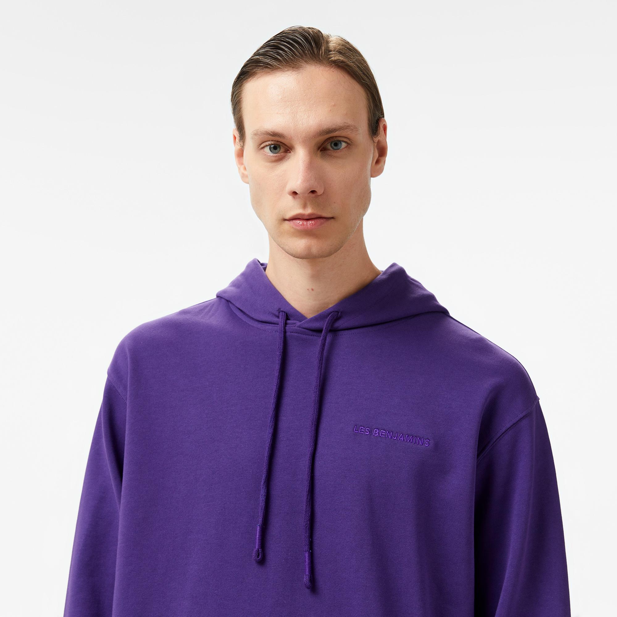 Les Benjamins 303 Erkek Mor Hoodie