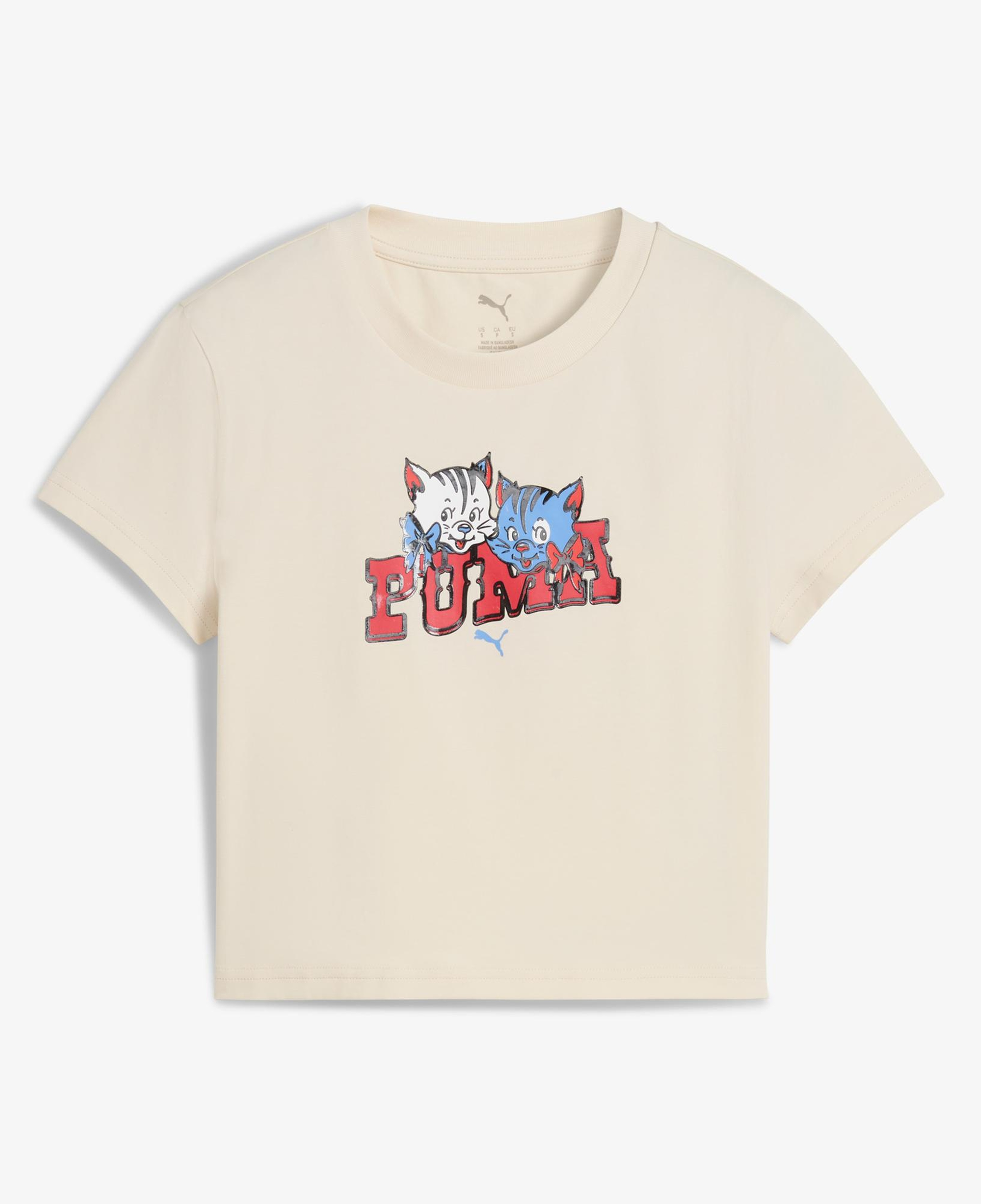 Puma Graphic Kitten Baby Kadın Krem T-Shirt