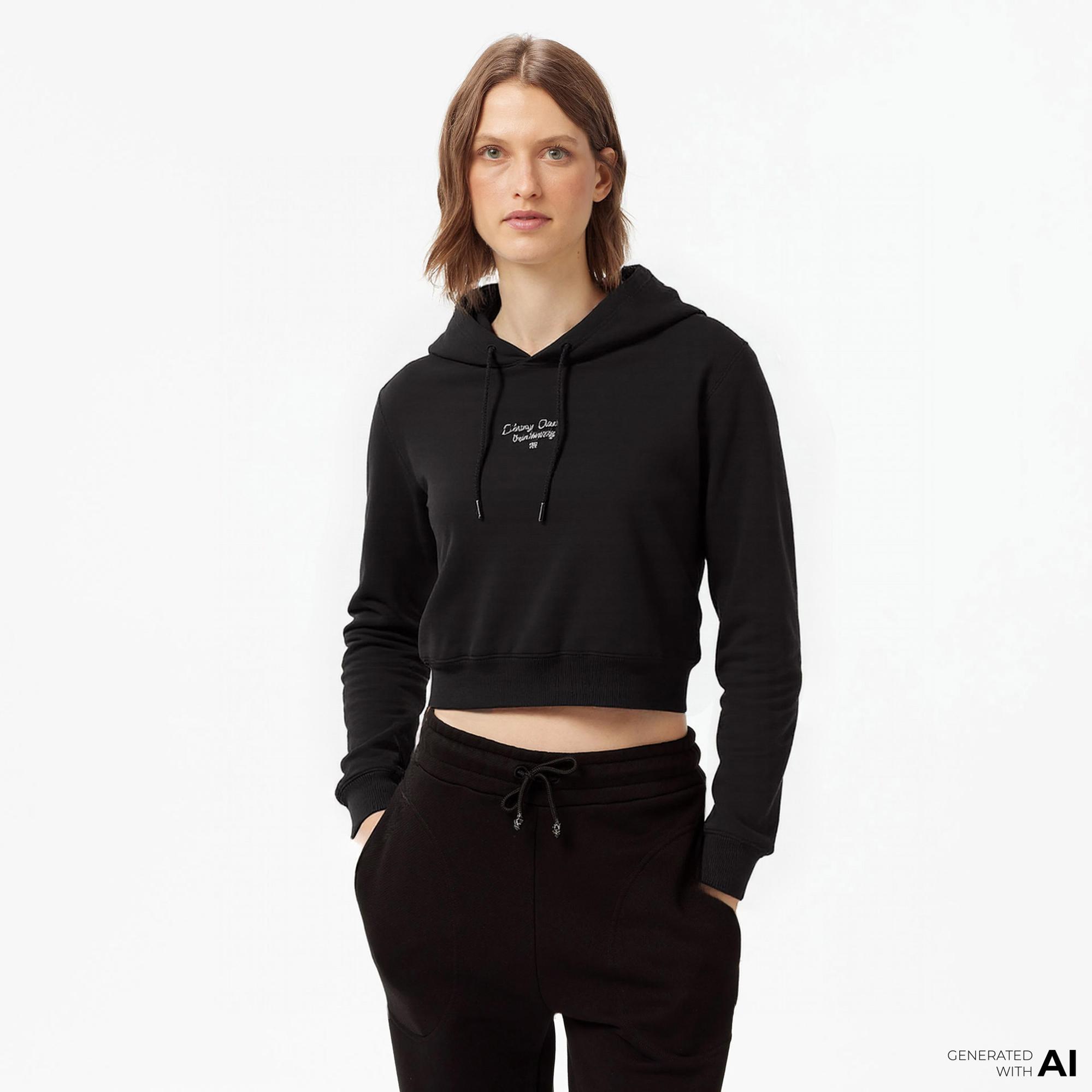 Tommy Hilfiger Essential Logo Erkek Siyah Sweatshirt