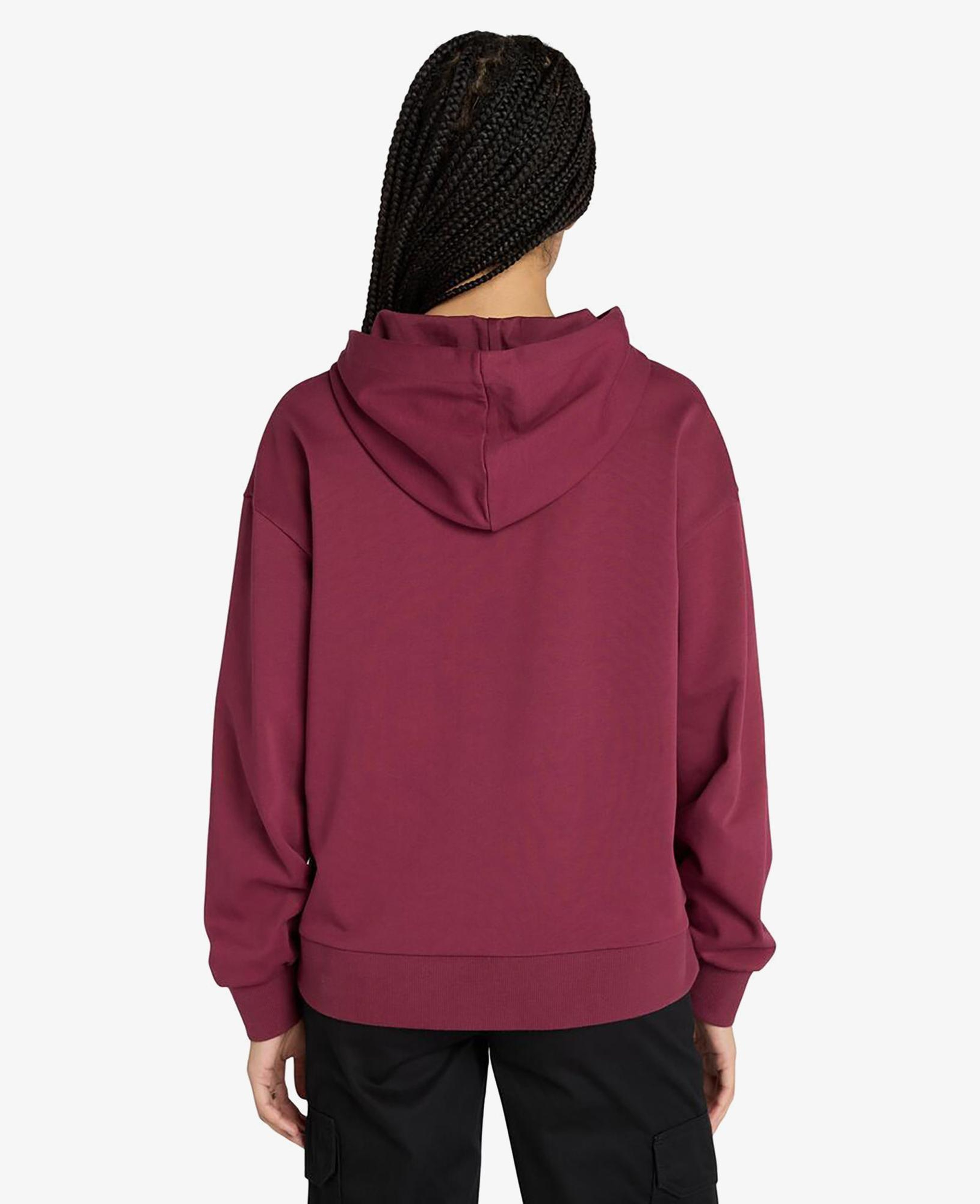 Timberland Stack Logo Loop Back Kadın Bordo Sweatshirt