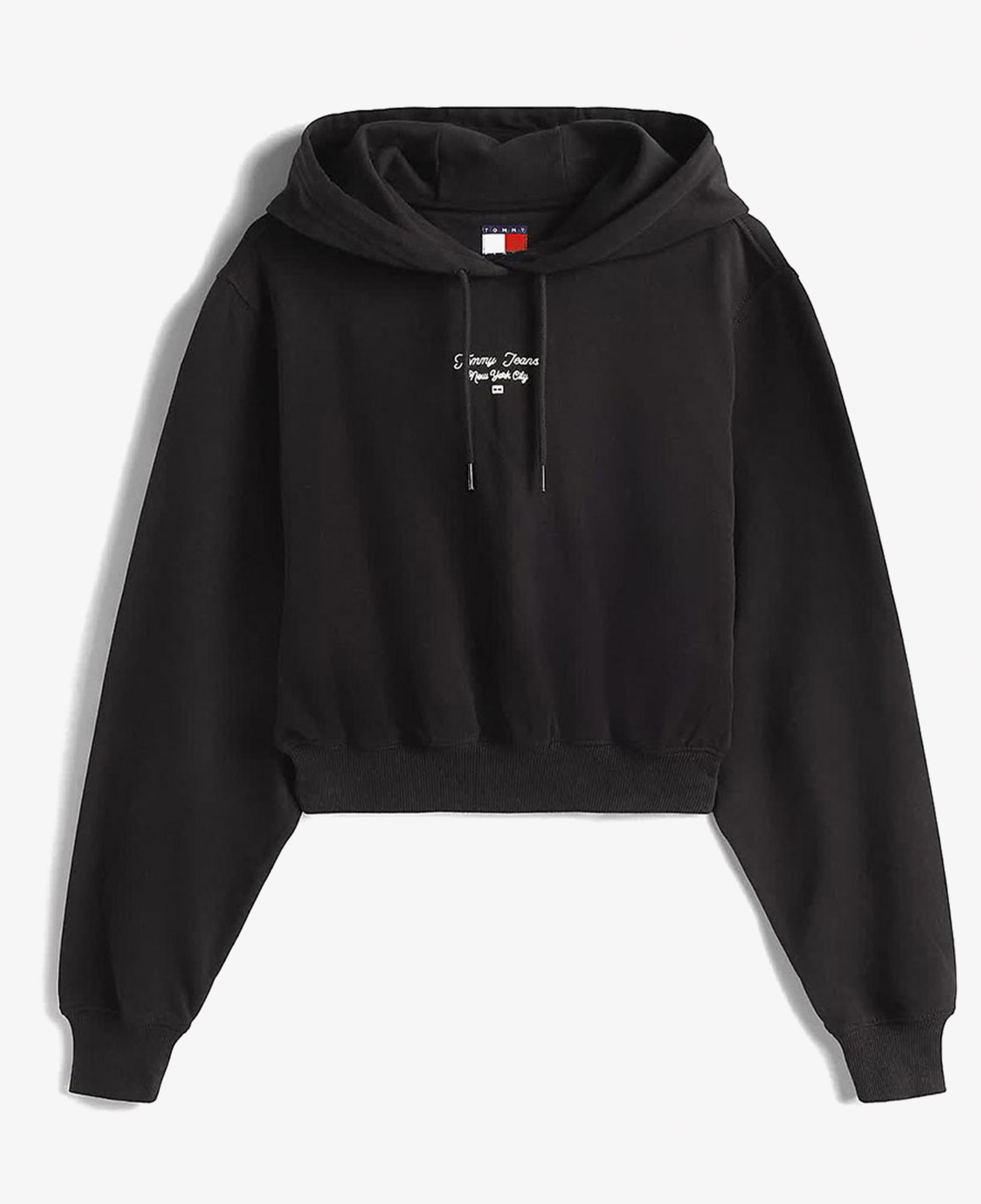 Tommy Hilfiger Essential Logo Erkek Siyah Sweatshirt