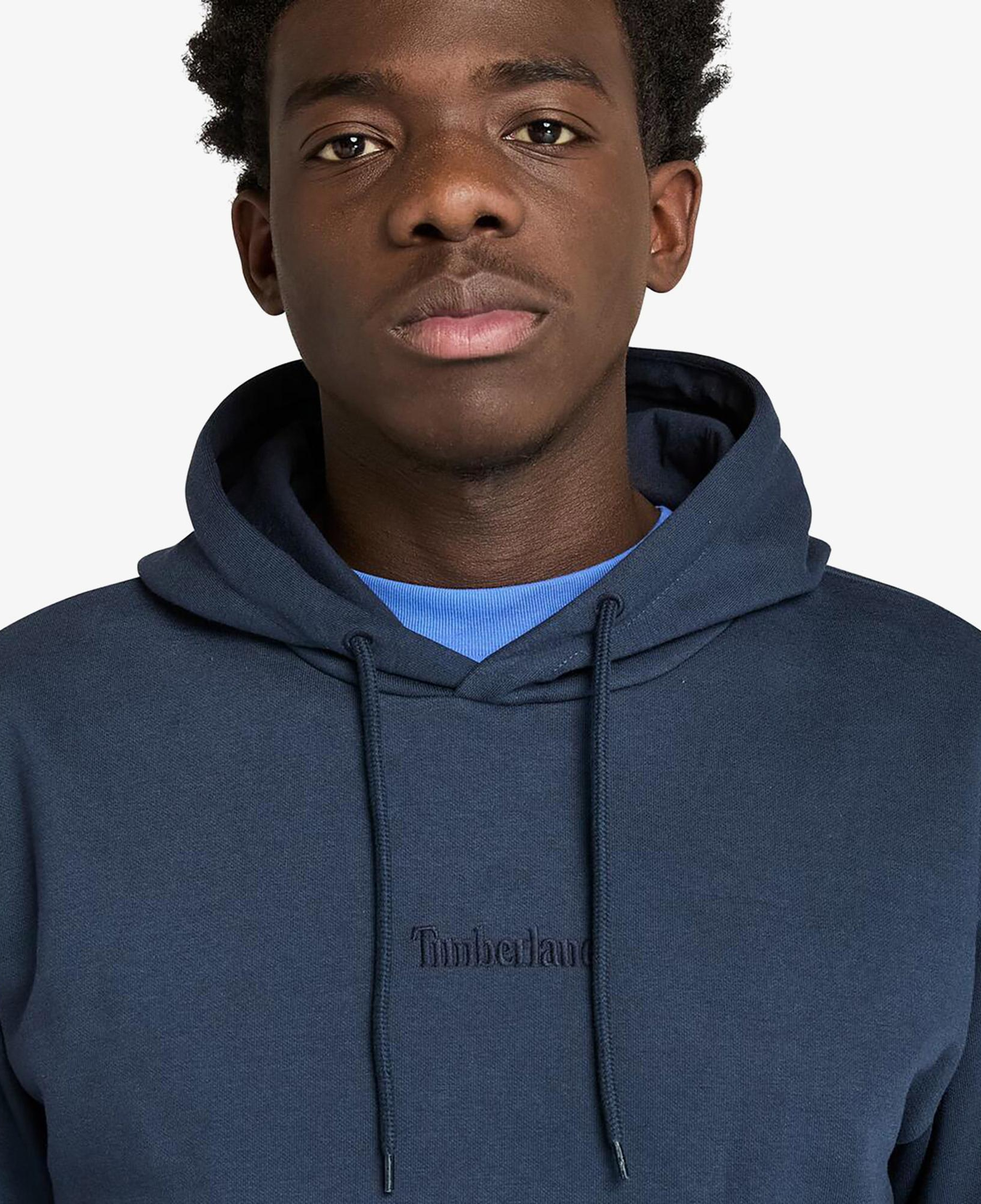 Timberland Emboridered Logo Brushback Erkek Lacivert Sweatshirt