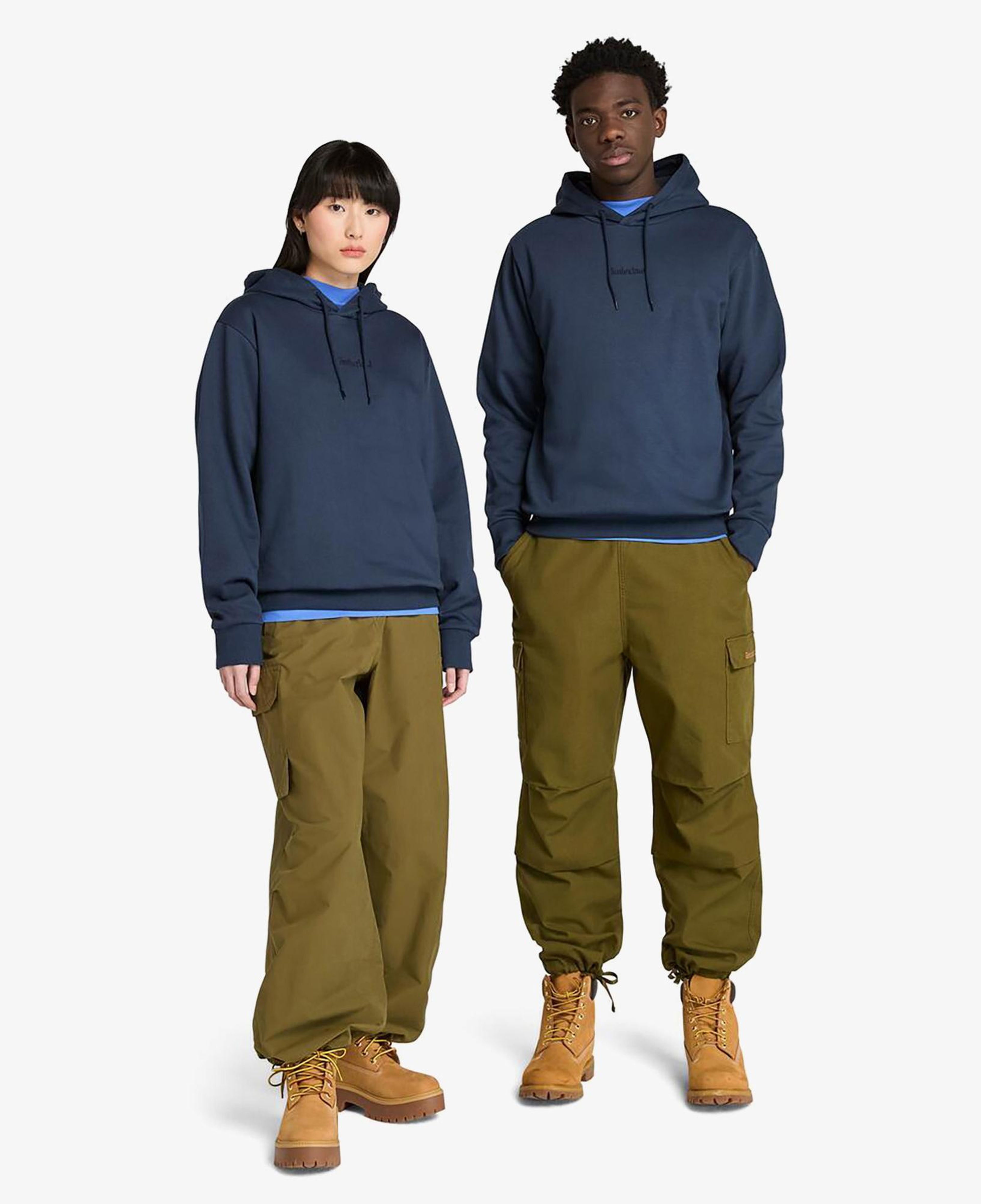 Timberland Emboridered Logo Brushback Erkek Lacivert Sweatshirt