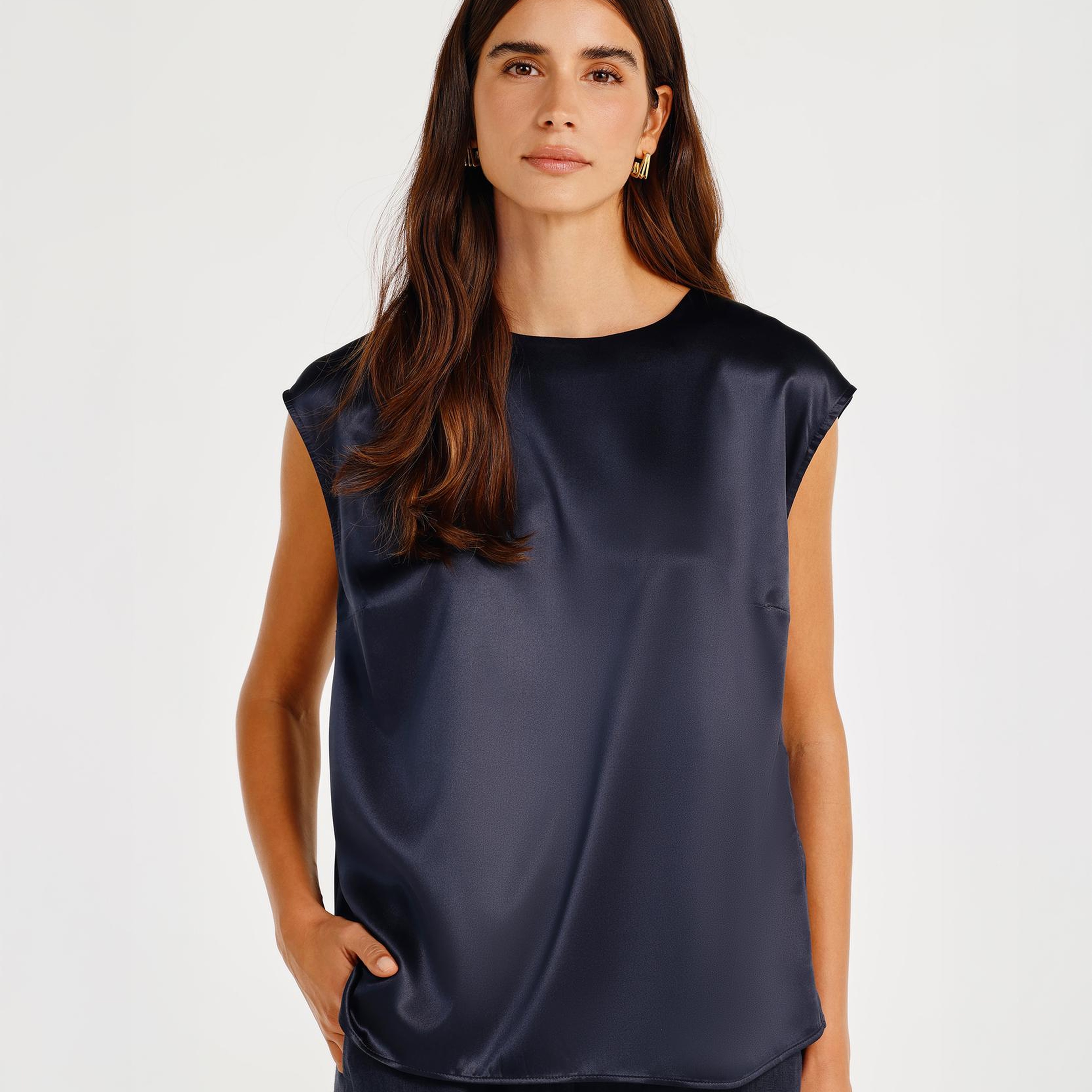 YARGICI Kayık Yakalı Kolsuz Bluz