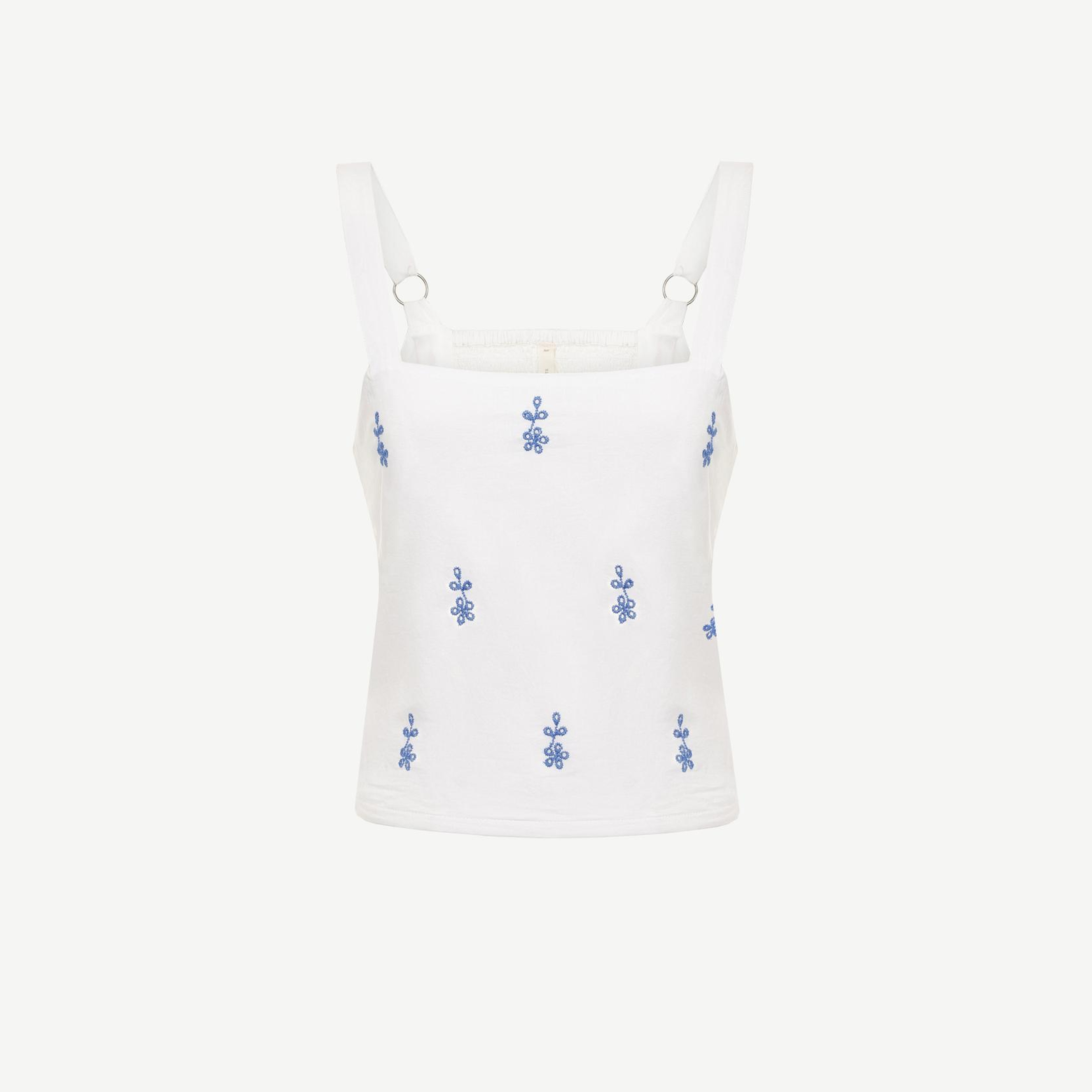 YARGICI Askılı Nakış Detaylı Bluz