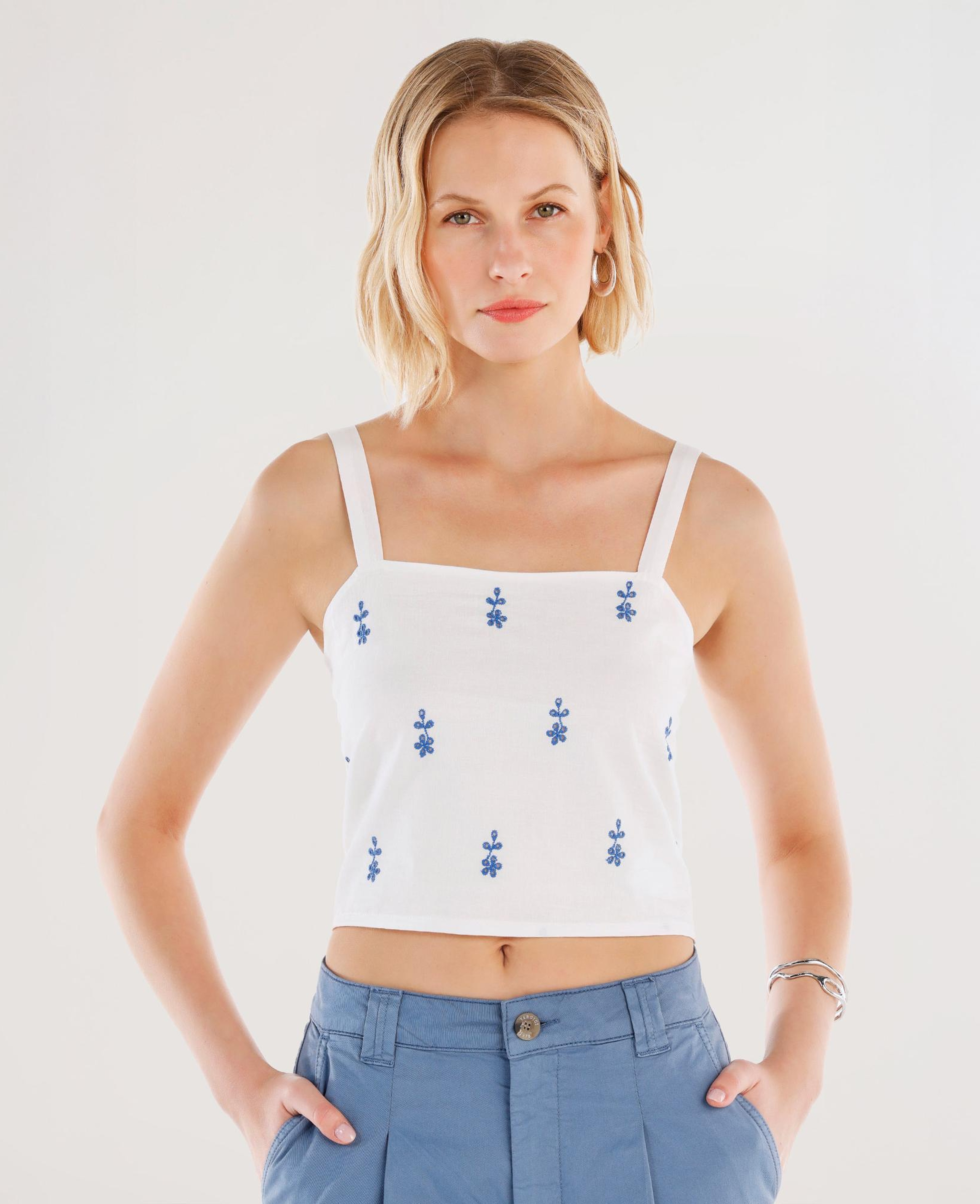 YARGICI Askılı Nakış Detaylı Bluz